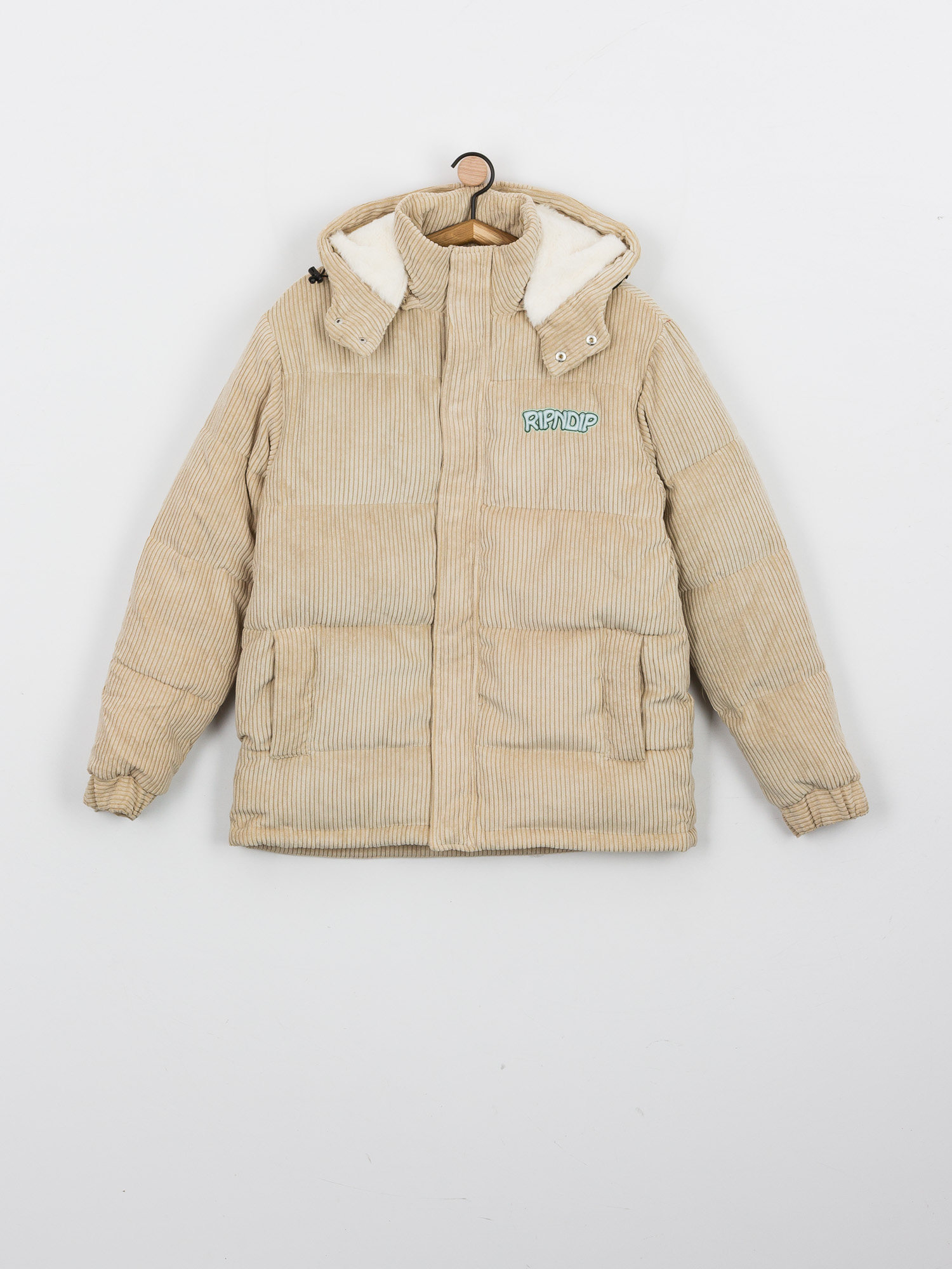 RipNDip Intertwined Corduroy Puffer Jacket (khaki)