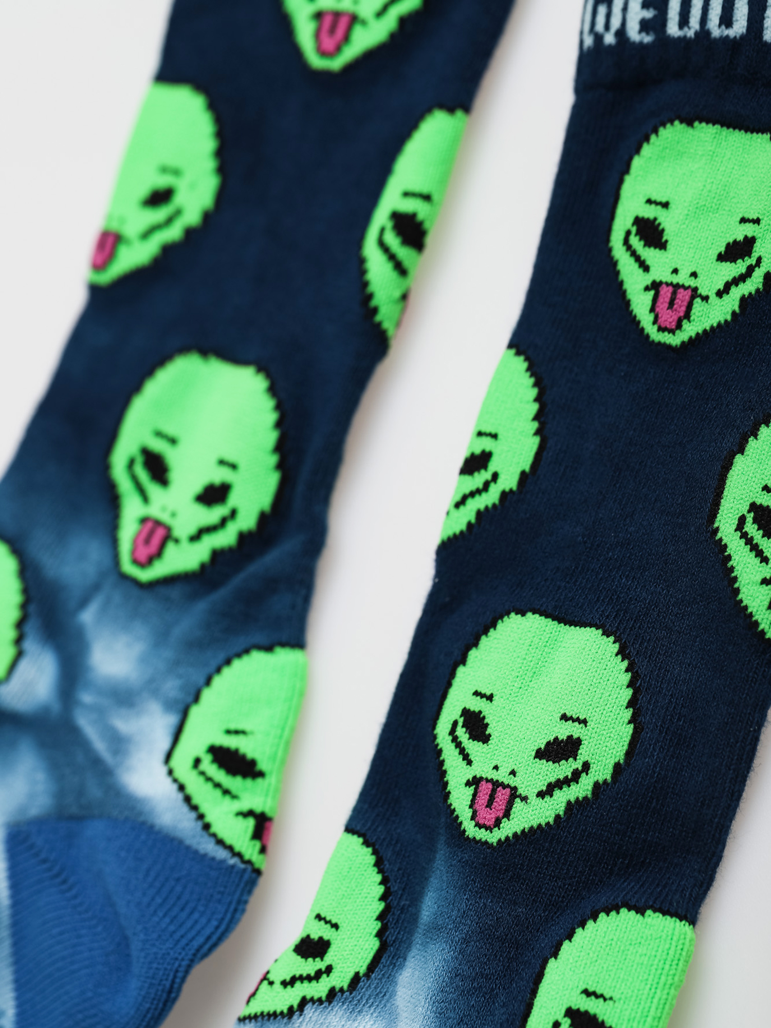 RipNDip We Out Here Socks (blue/neon tie dye)