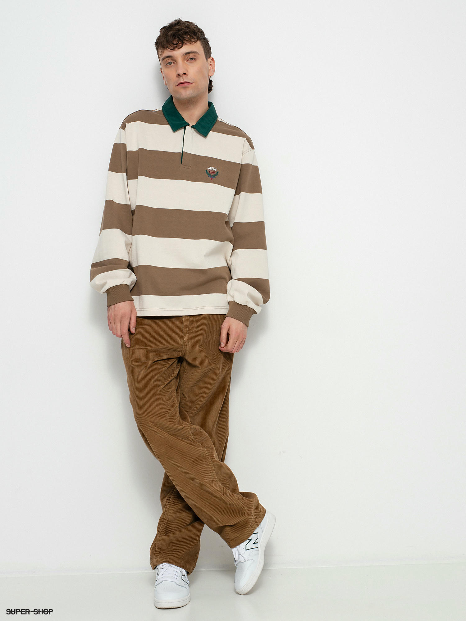 Stussy Big Stripe Rugby Polo t-shirt (natural)