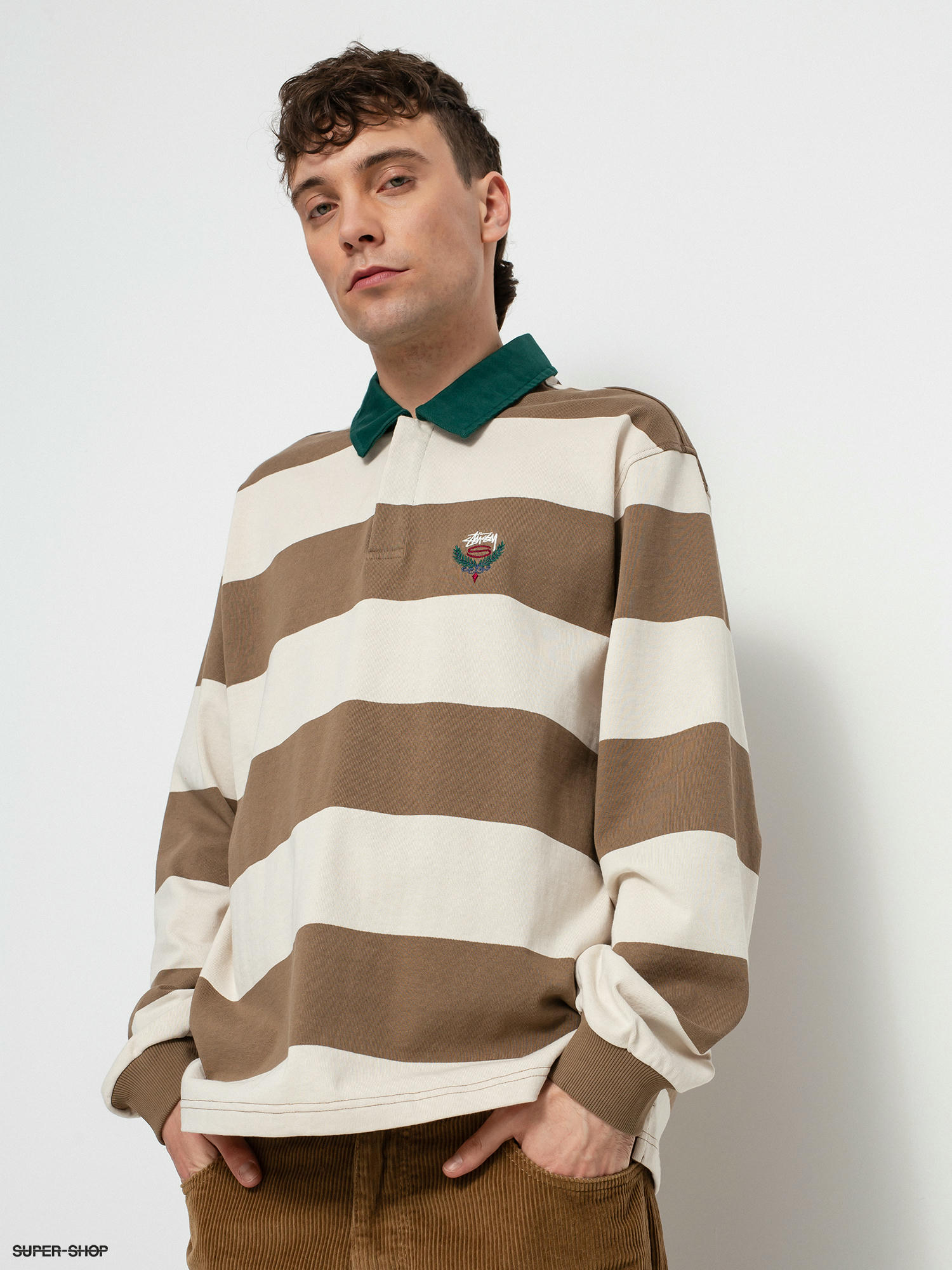 rugby striped polo shirt