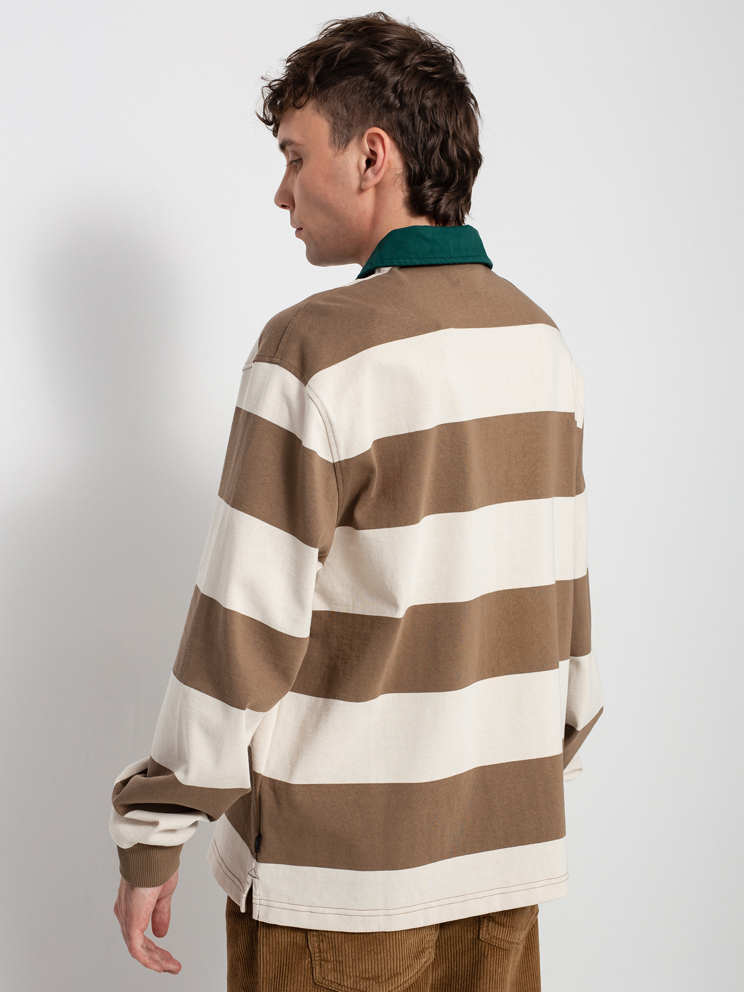 Stussy Big Stripe Rugby Polo t-shirt (natural)