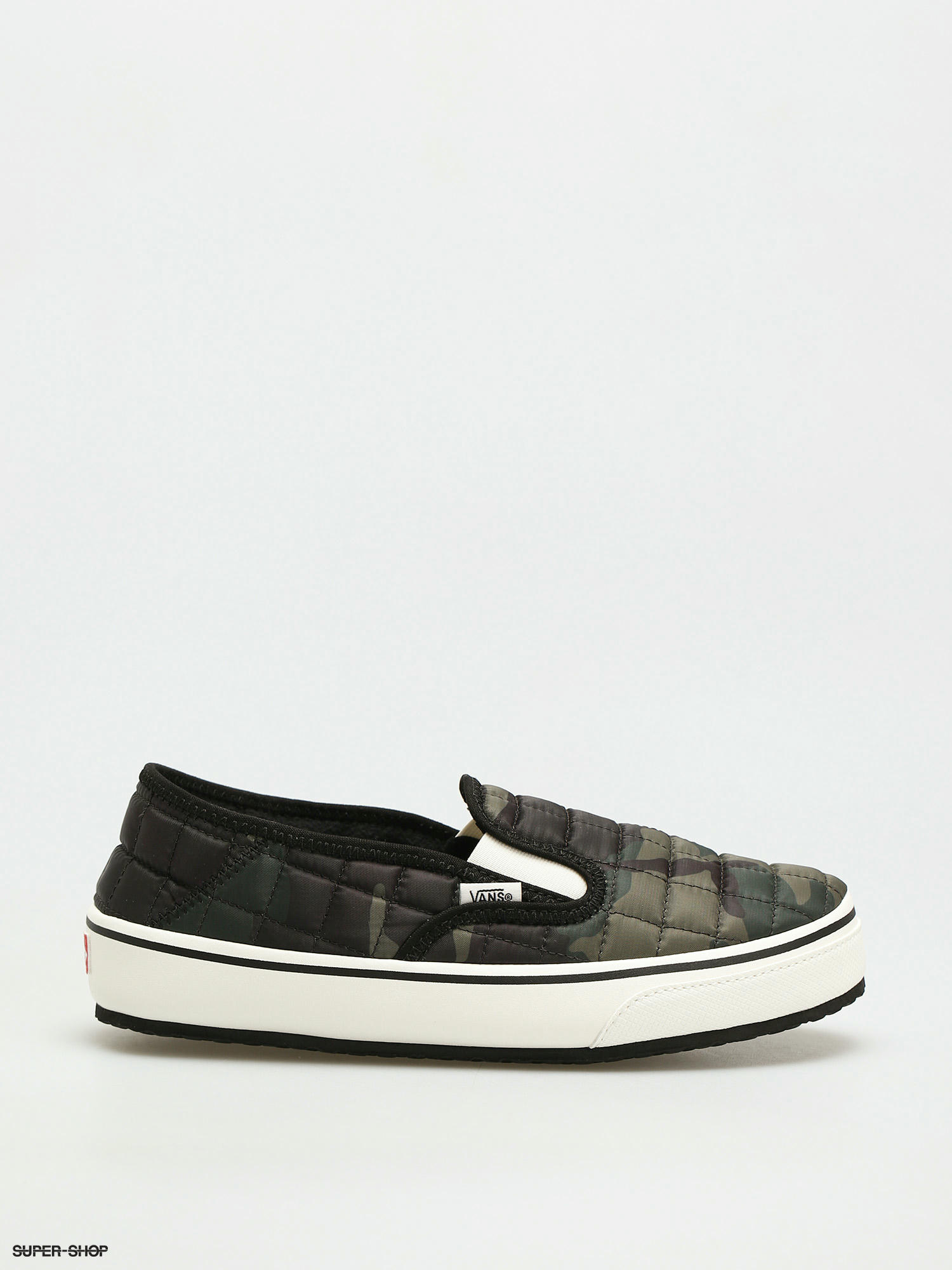 black and white camo slip on vans