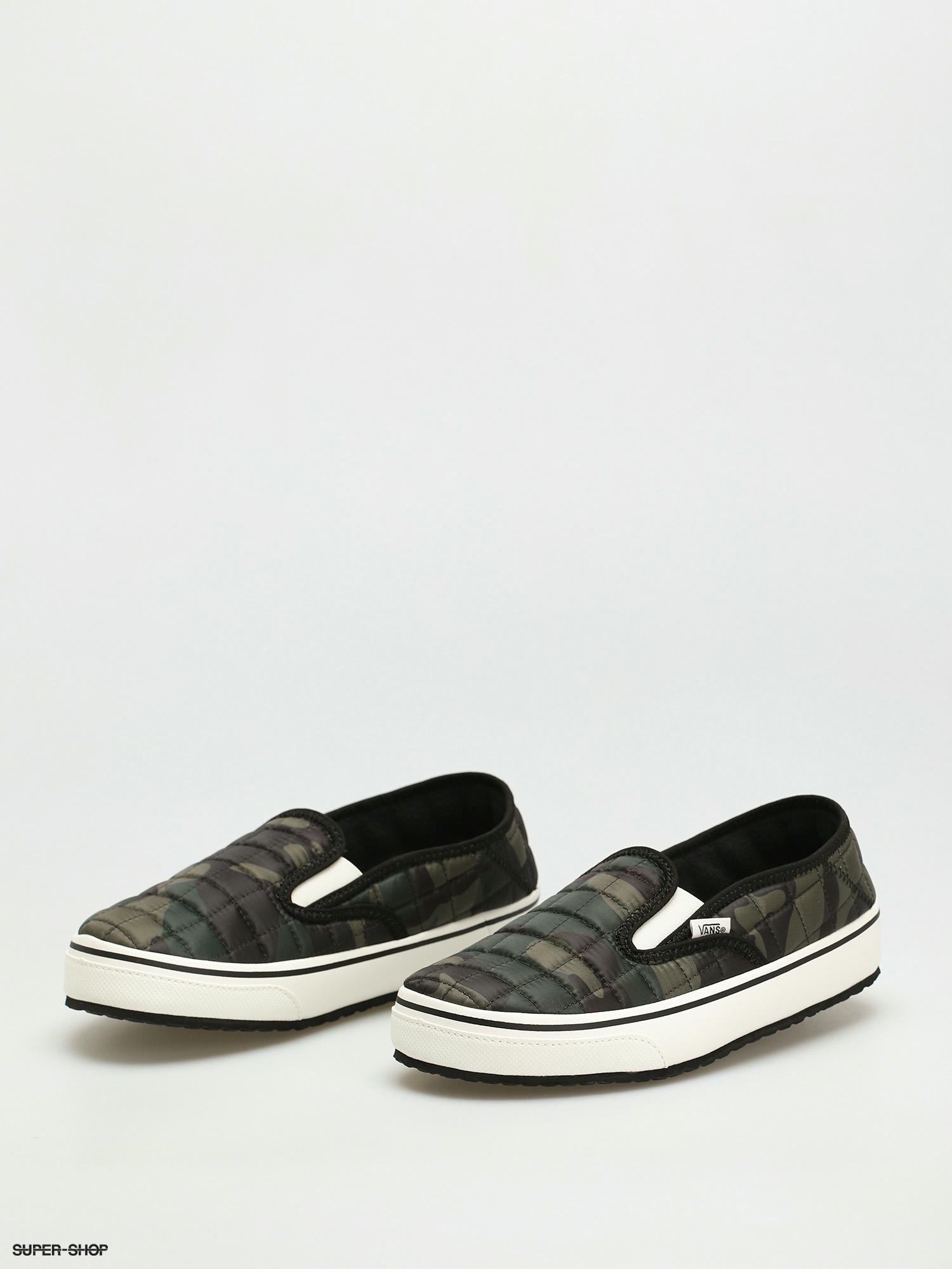 black and white camo slip on vans