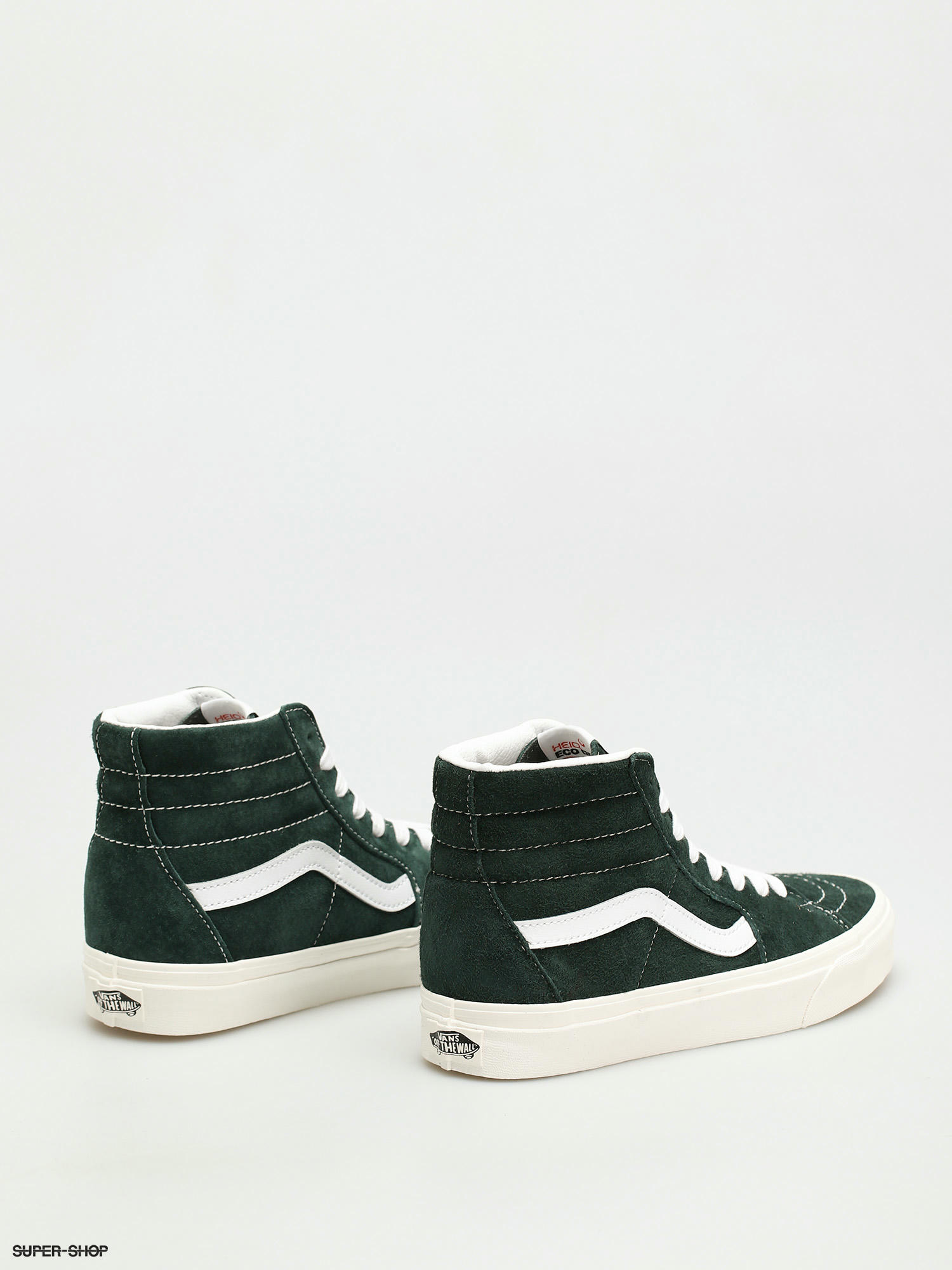 green black and white vans