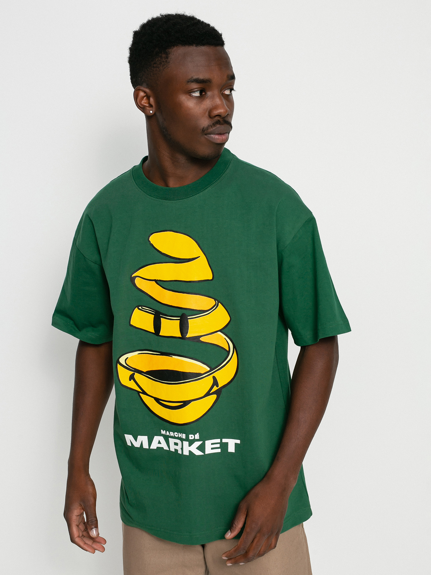 Chinatown Market Smiley Marche De Market T-shirt (forest green)