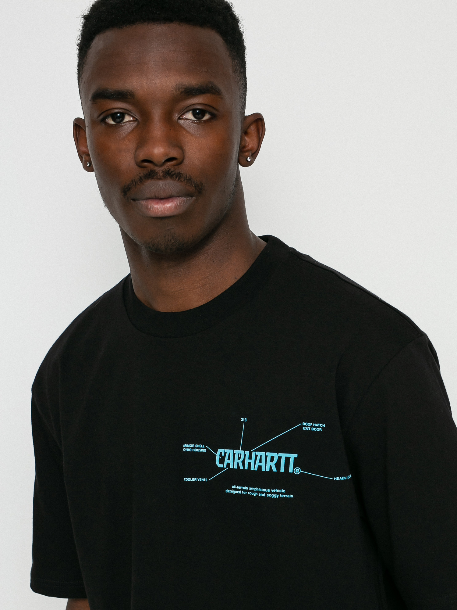 [CARHARTT]★韓国大人気★S/S BLUEPRINT T-SHIRT Carhartt WIP Blueprint T-shirt - black (black/light blue)