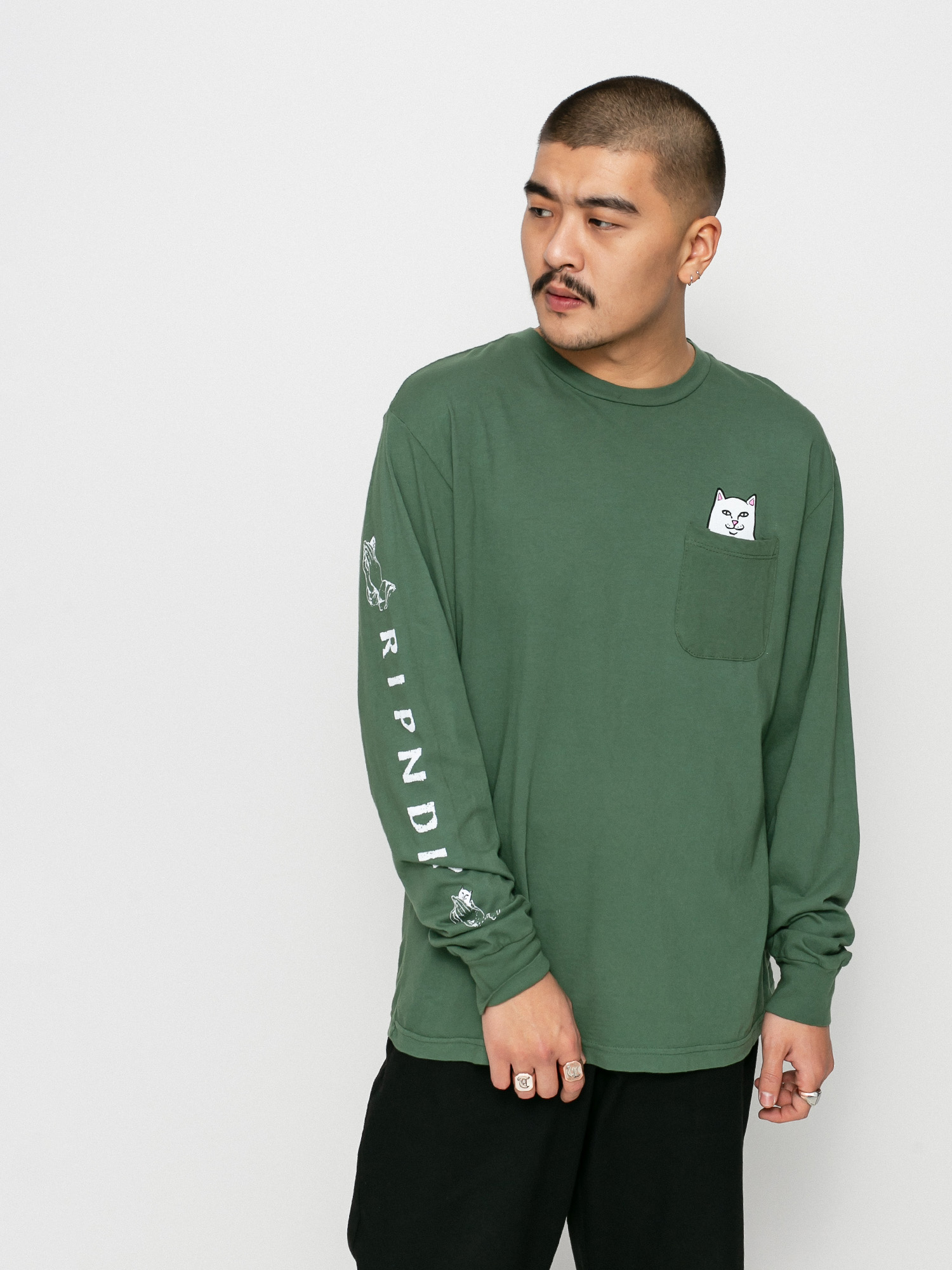 RipNDip Lord Nermal Longsleeve green (dark olive)
