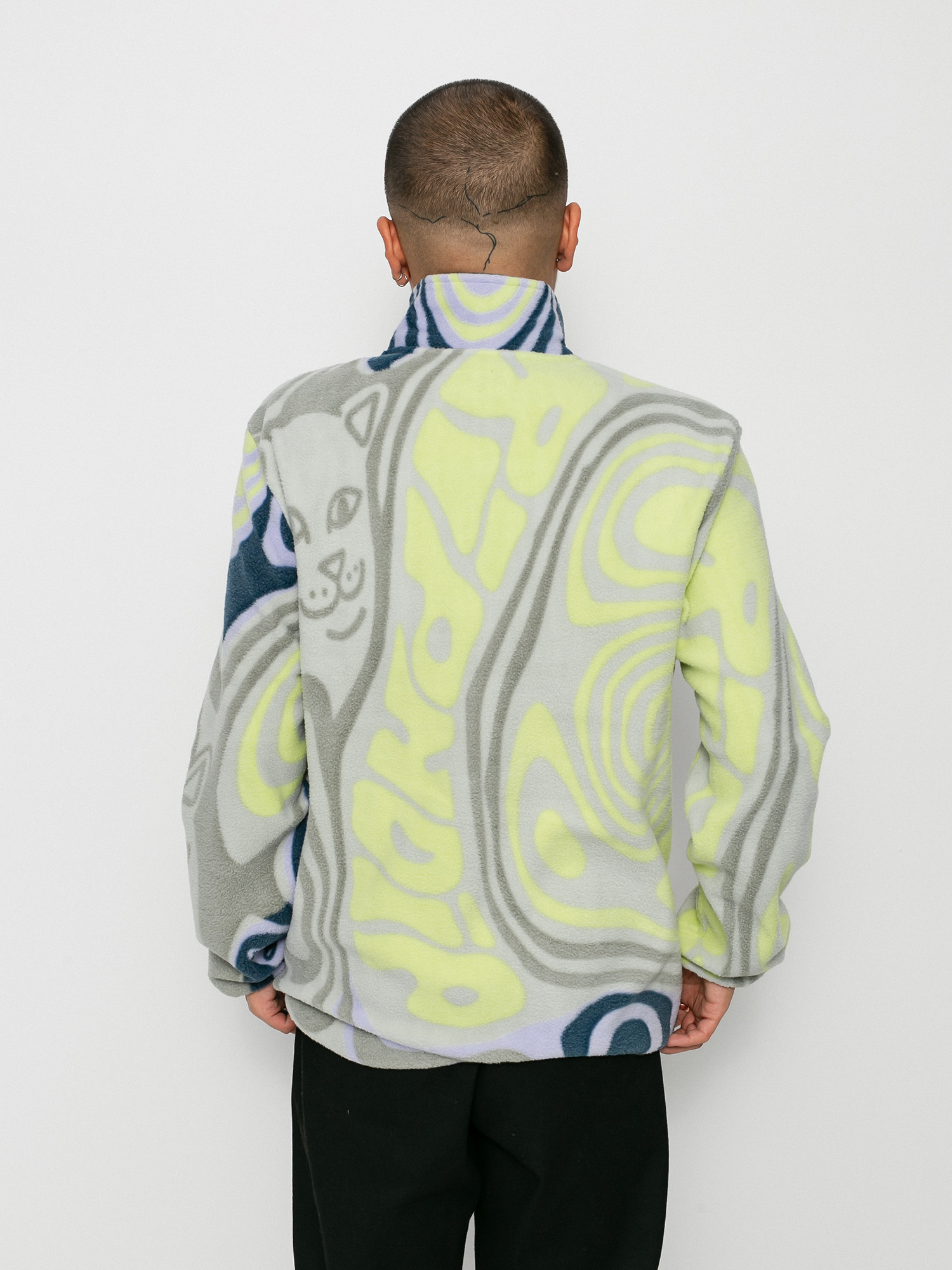 Mens RipNDip Hypnotic Fleece Fleece (grey/lavender/neon)