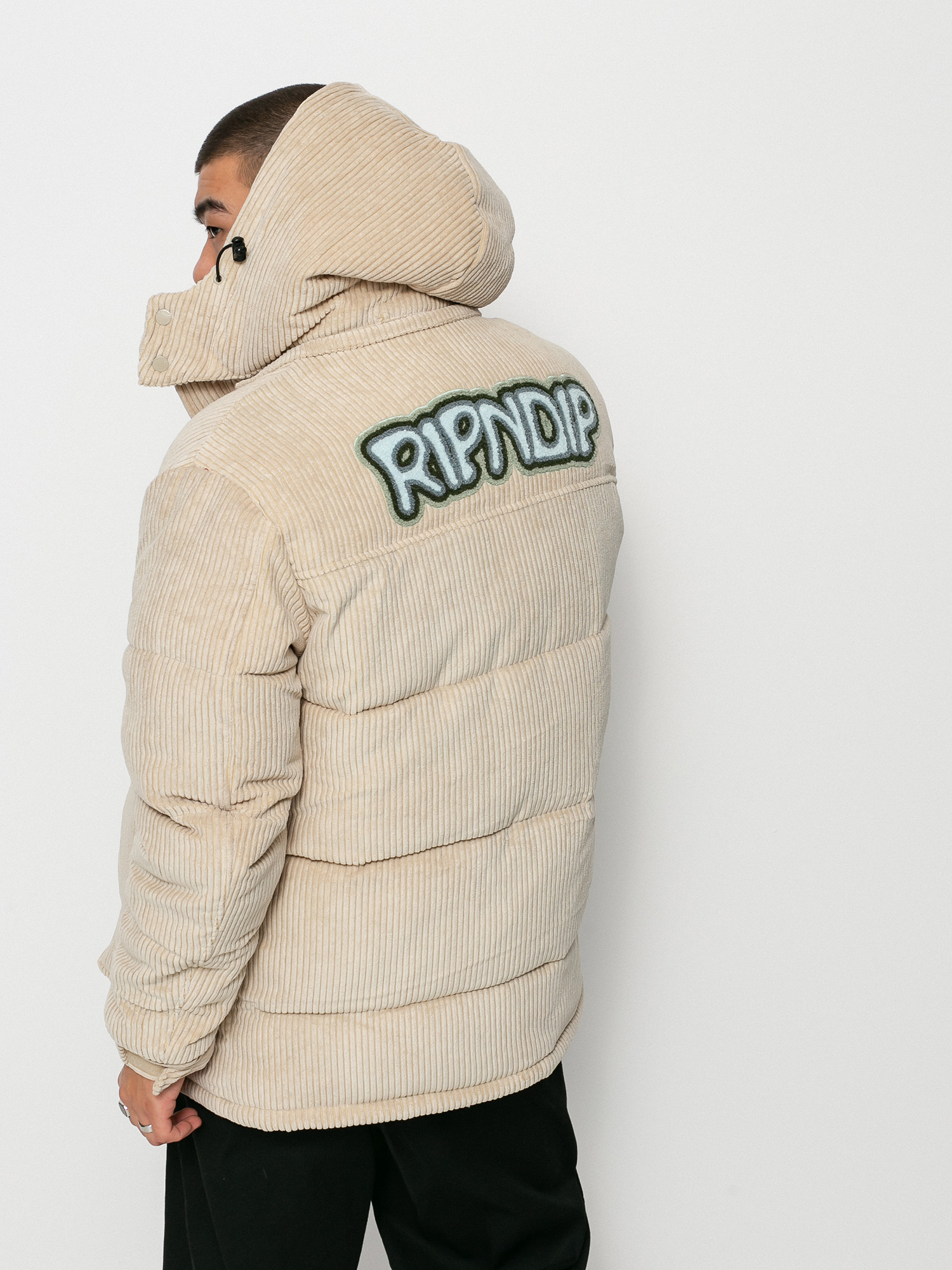 RipNDip Intertwined Corduroy Puffer Jacket (khaki)