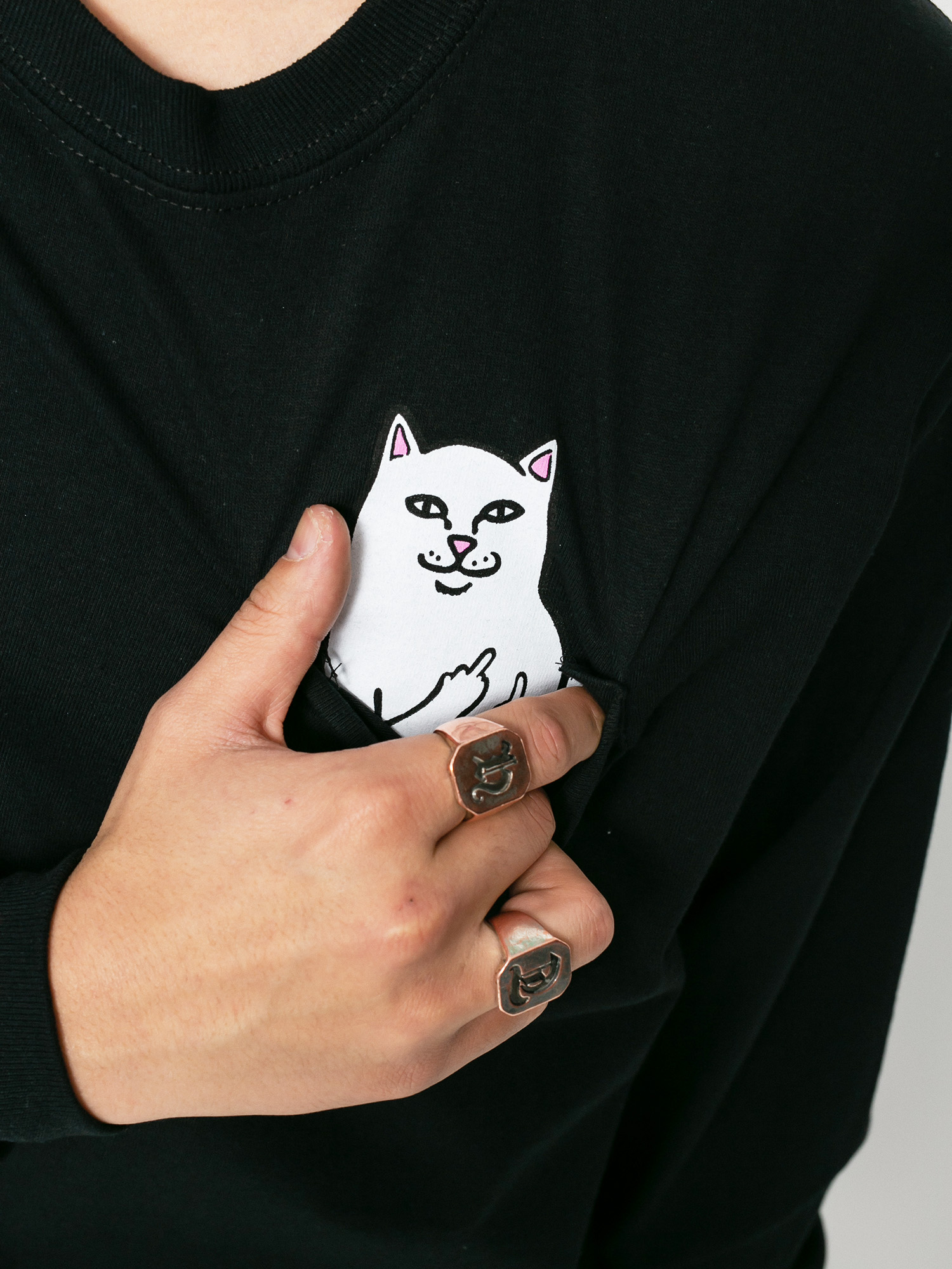 RipNDip Longsleeve Lord Nermal Pocket (black)