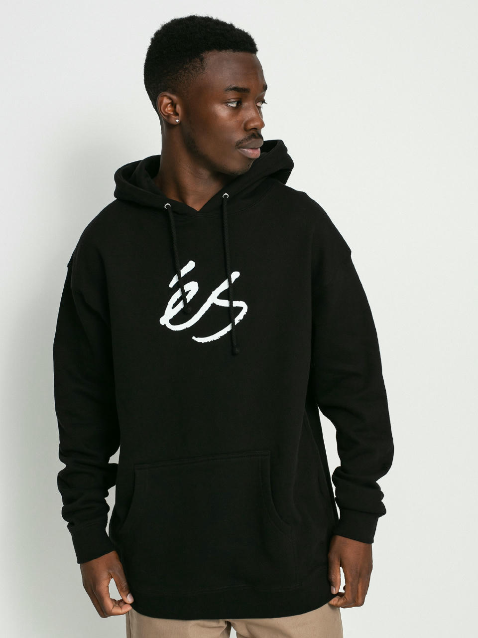 eS Es Script Heavyweight HD Hoodie (black)