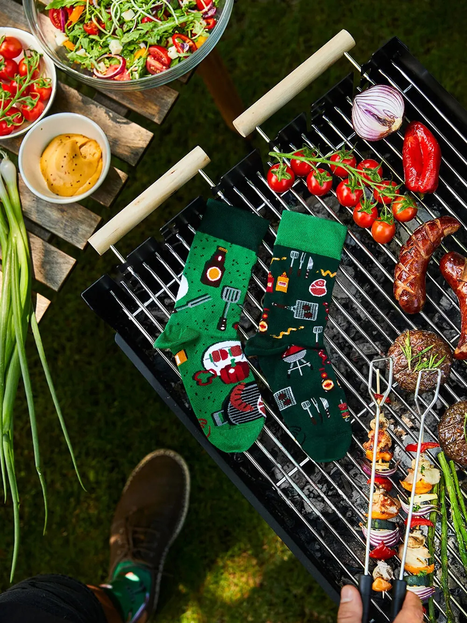Many Mornings Bbq Socken (green)