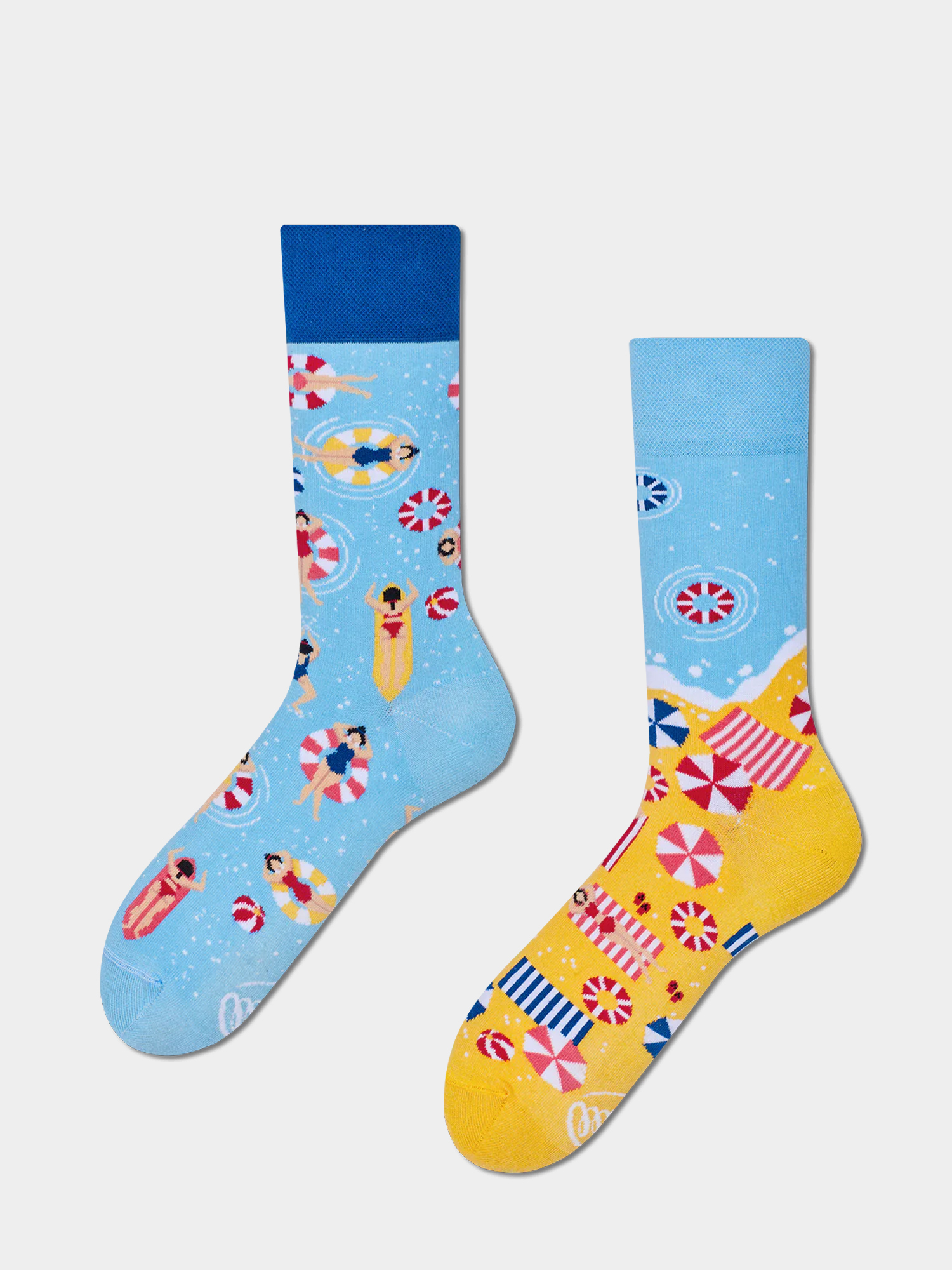 Many Mornings Beach Please! Socks (blue/yellow)