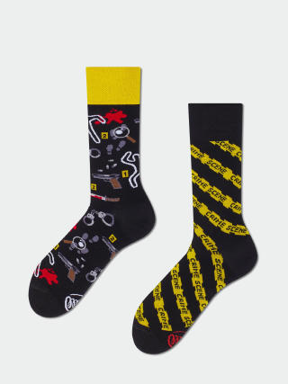 Many Mornings Clue Detective Socks (black/yellow)