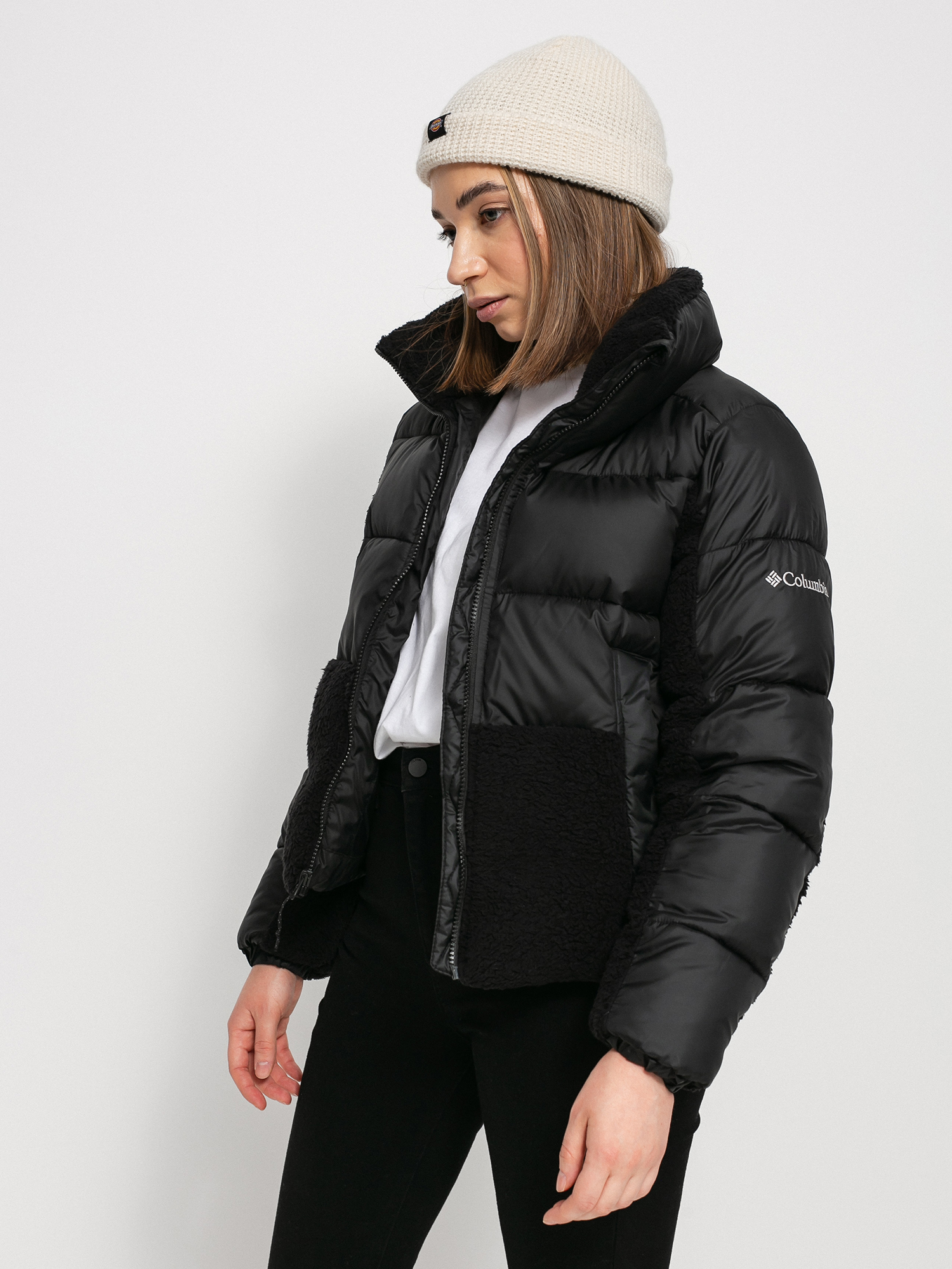 columbia leadbetter point sherpa jacket in cream