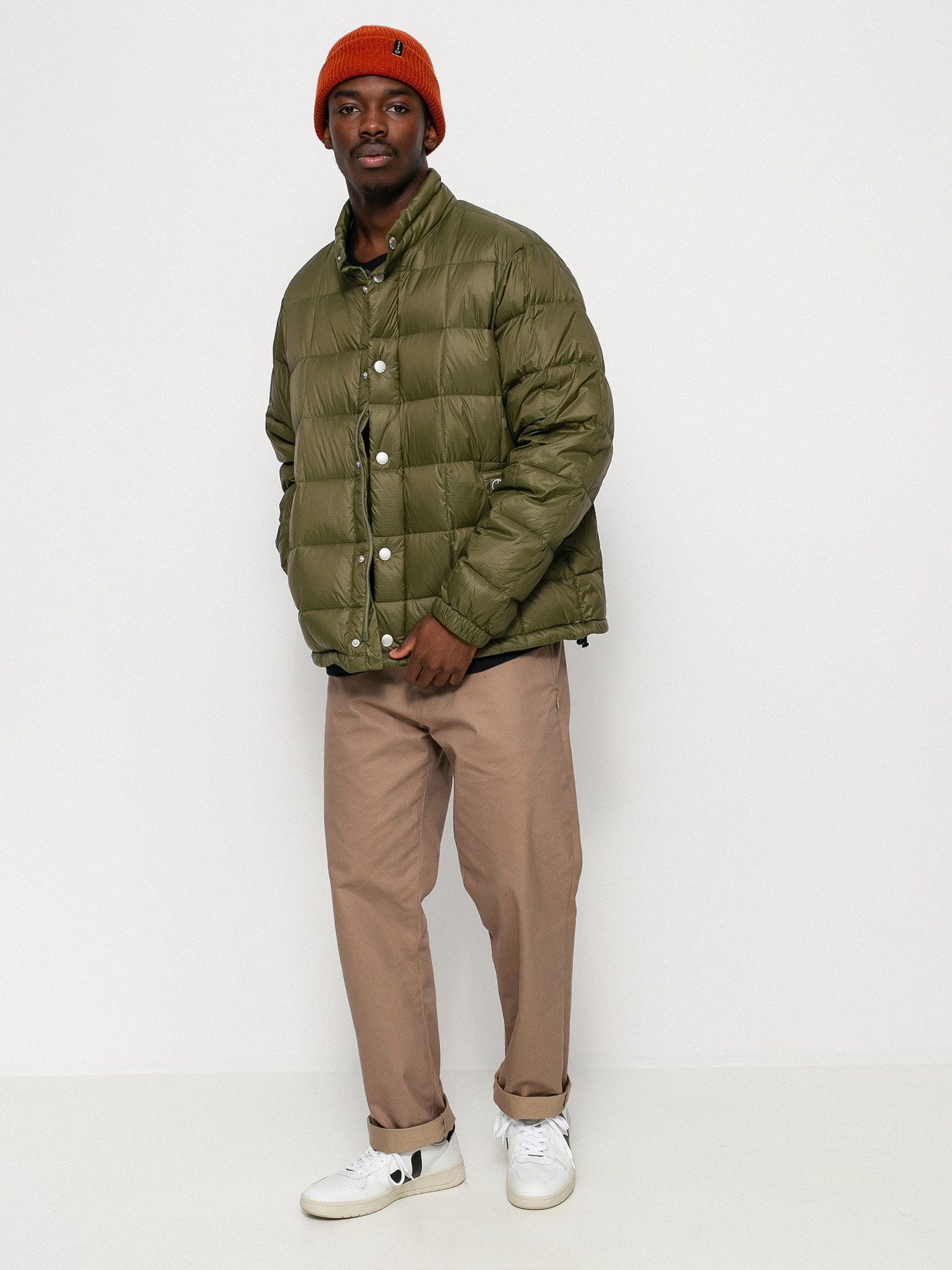 Army green puffer jacket online