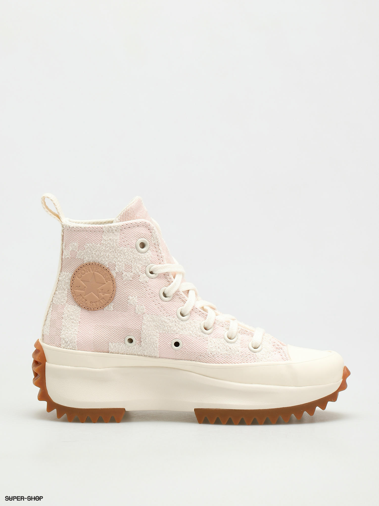 converse run star hike hi trainers in pink