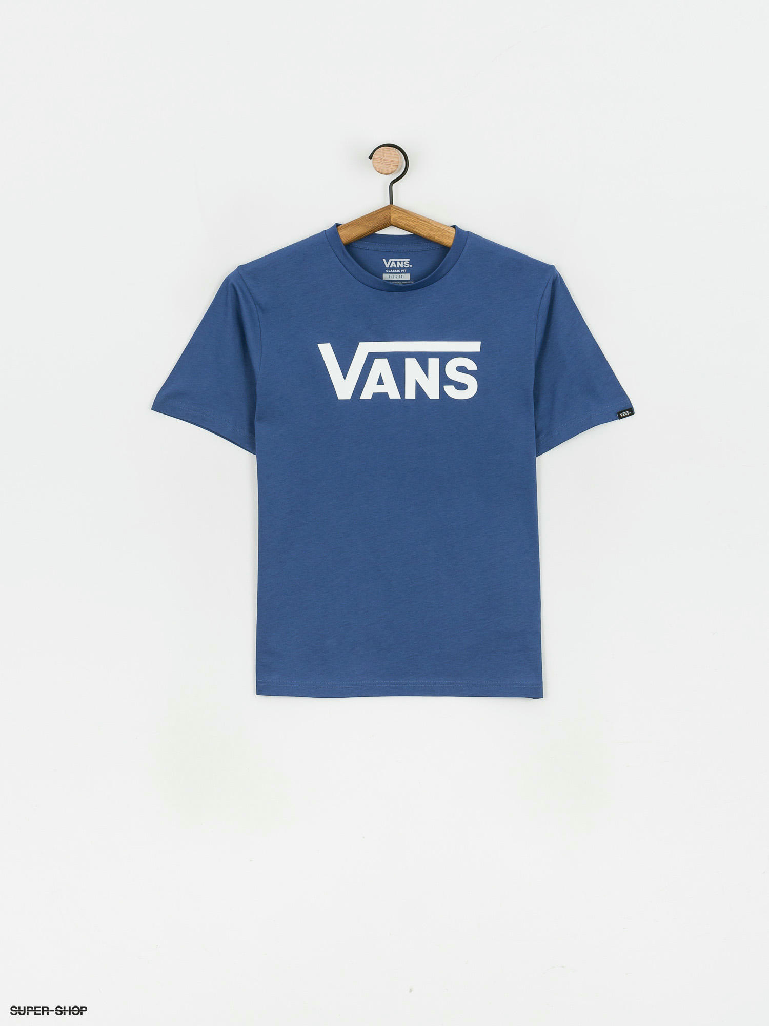 white and blue vans shirt