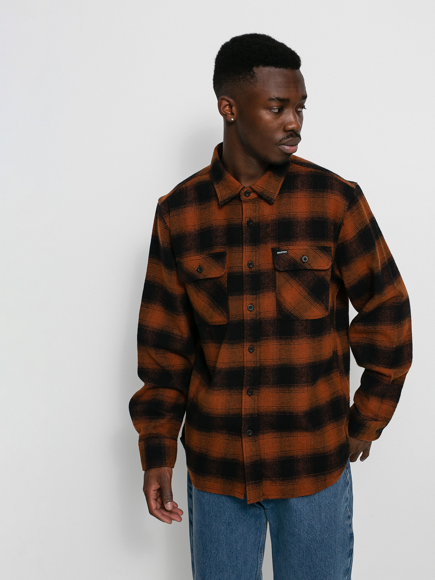 Brixton Bowery Flannel Ls Shirt (burnt orange)