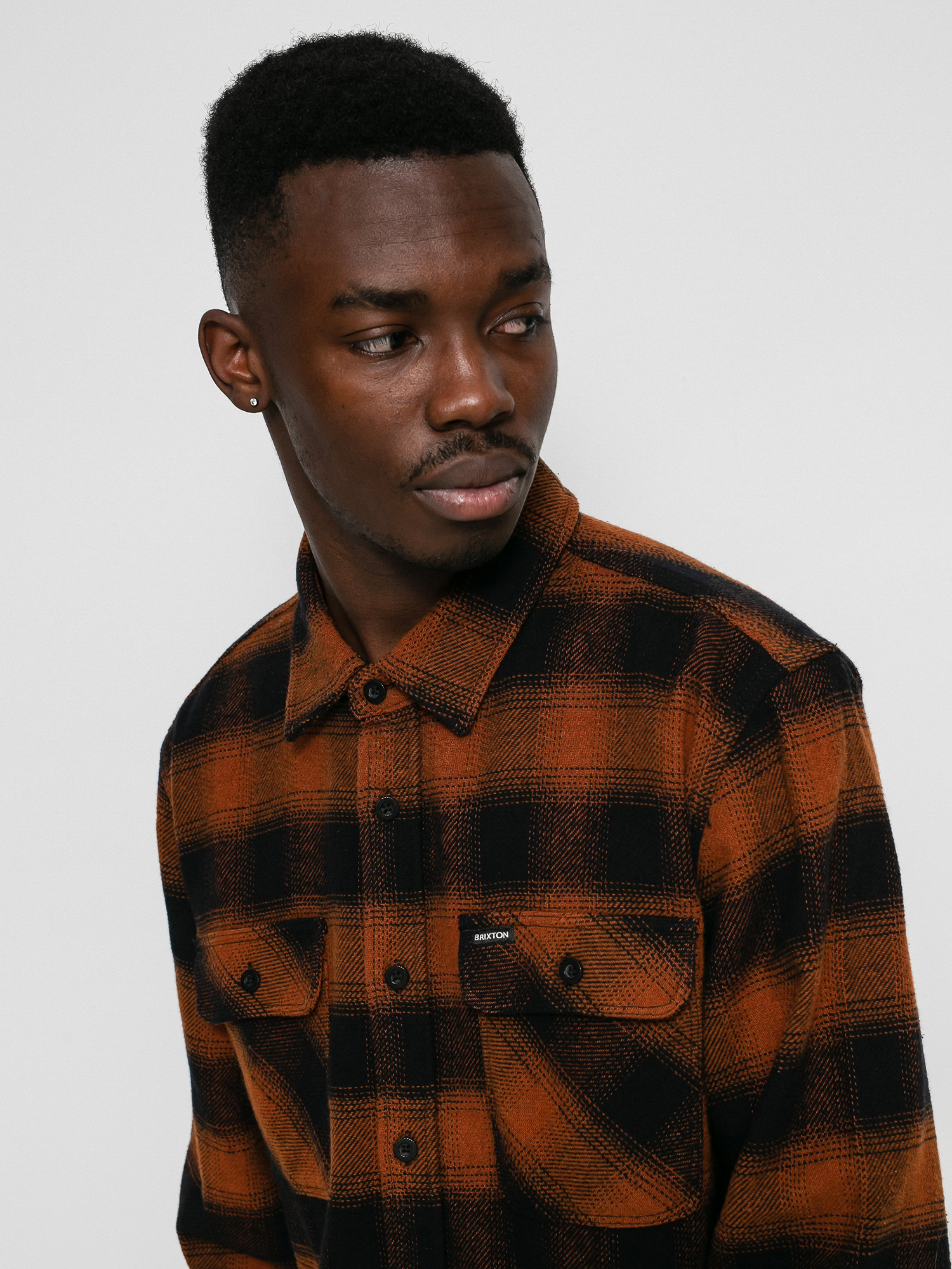 Brixton Bowery Flannel Ls Shirt (burnt orange)