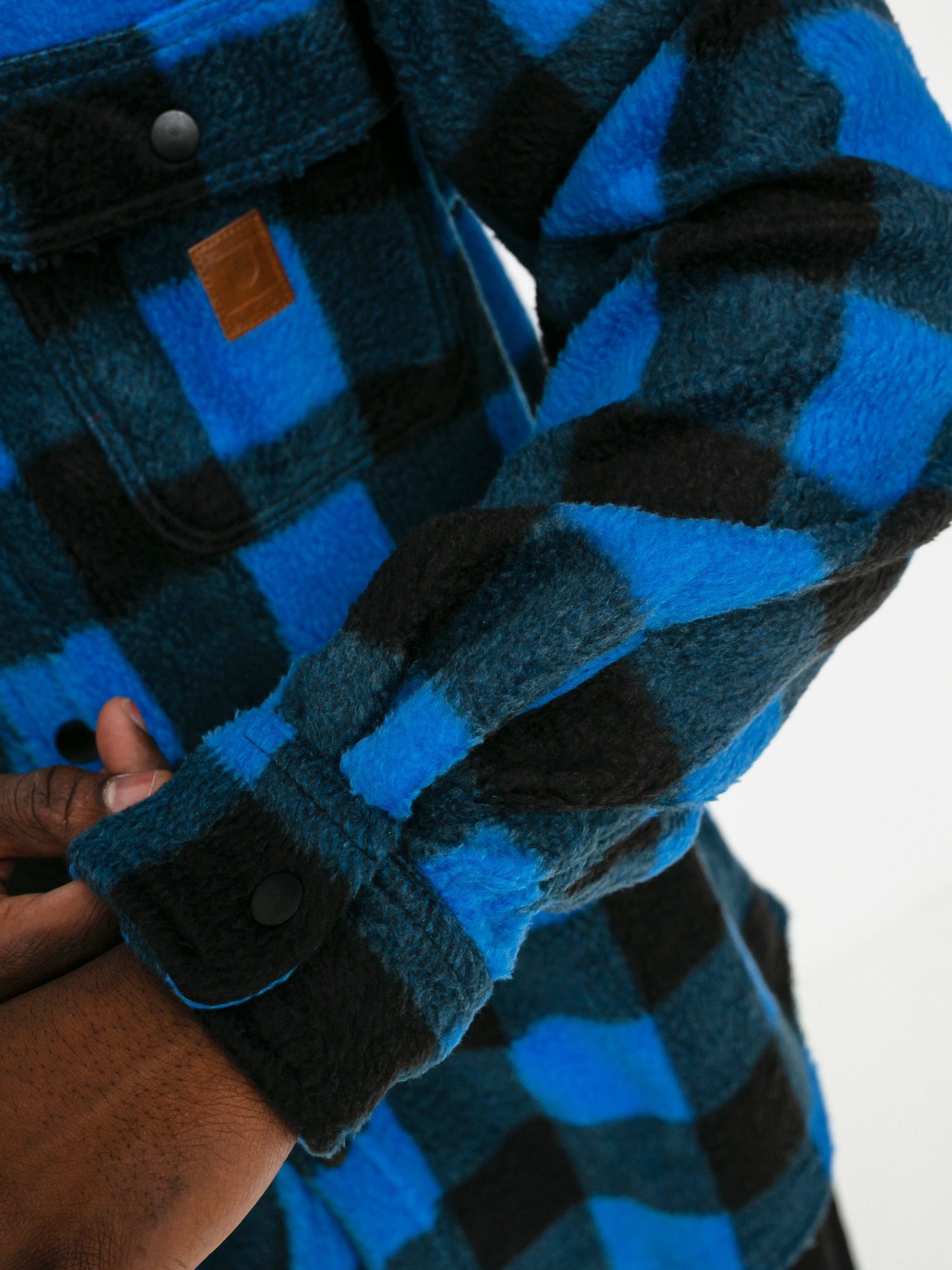 Brixton Bowery Arctic Stretch Flee Ls Shirt (blue plaid)