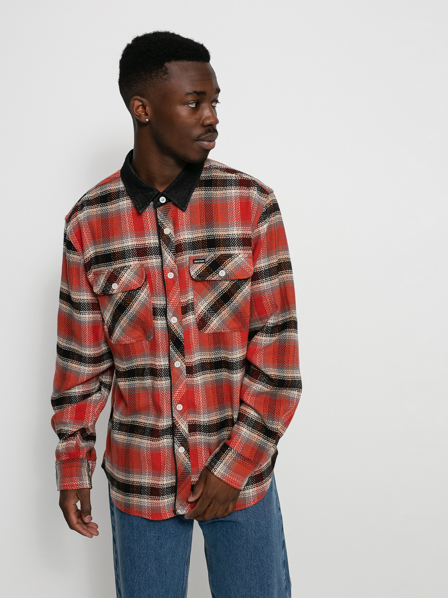 Brixton Bowery Stretch X Flannel Ls Shirt (phoenix orange)