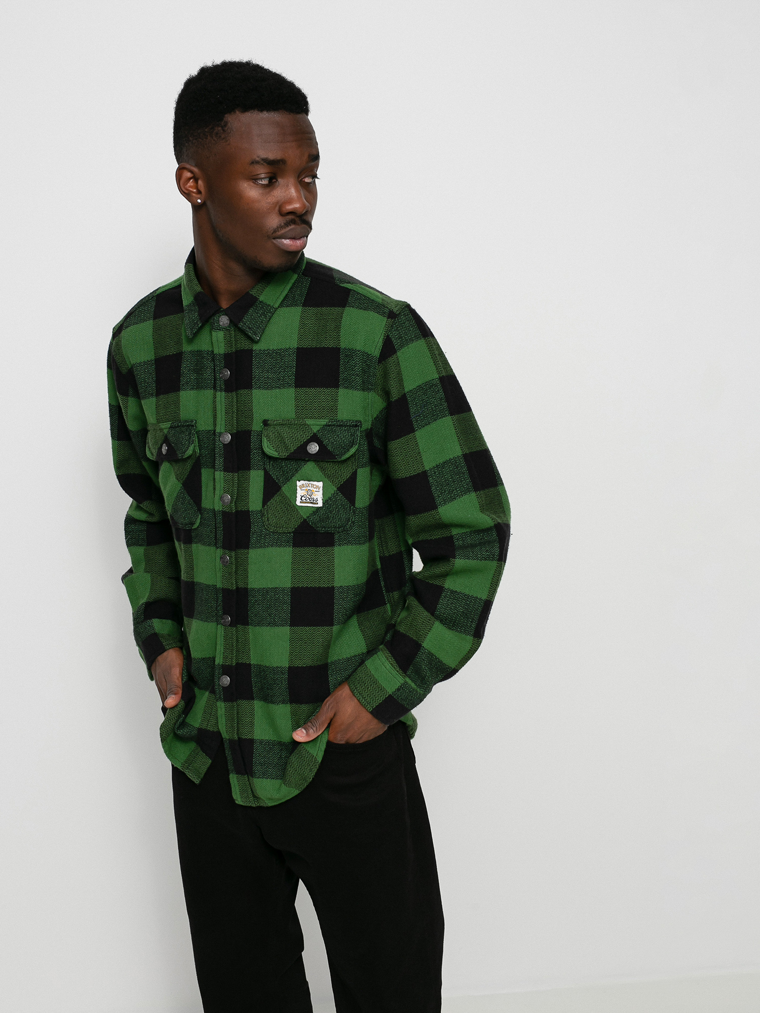 Brixton Coors Pow Bowery Flannel Ls Hemd (pine green)