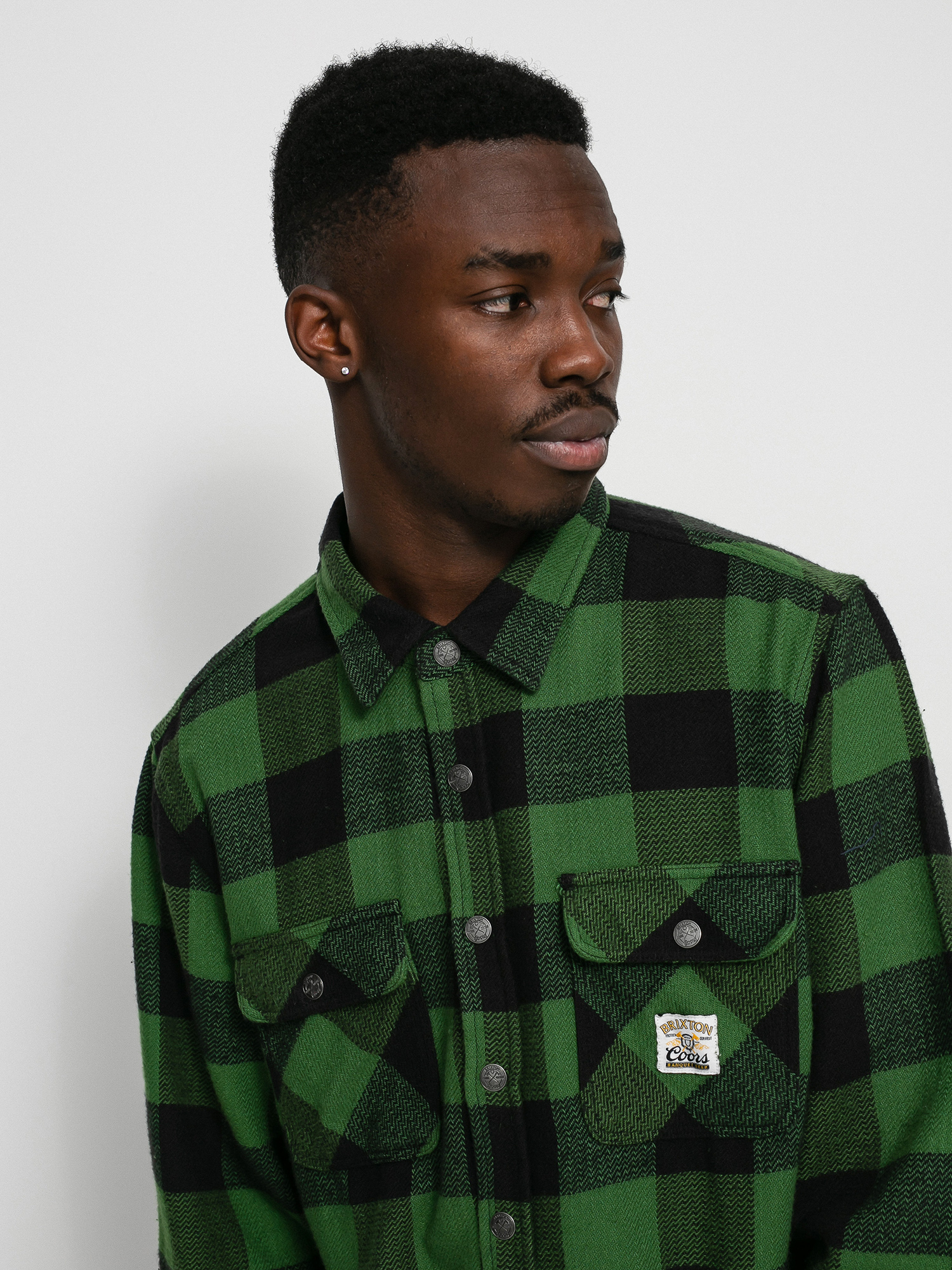 Brixton Coors Pow Bowery Flannel Ls Hemd (pine green)
