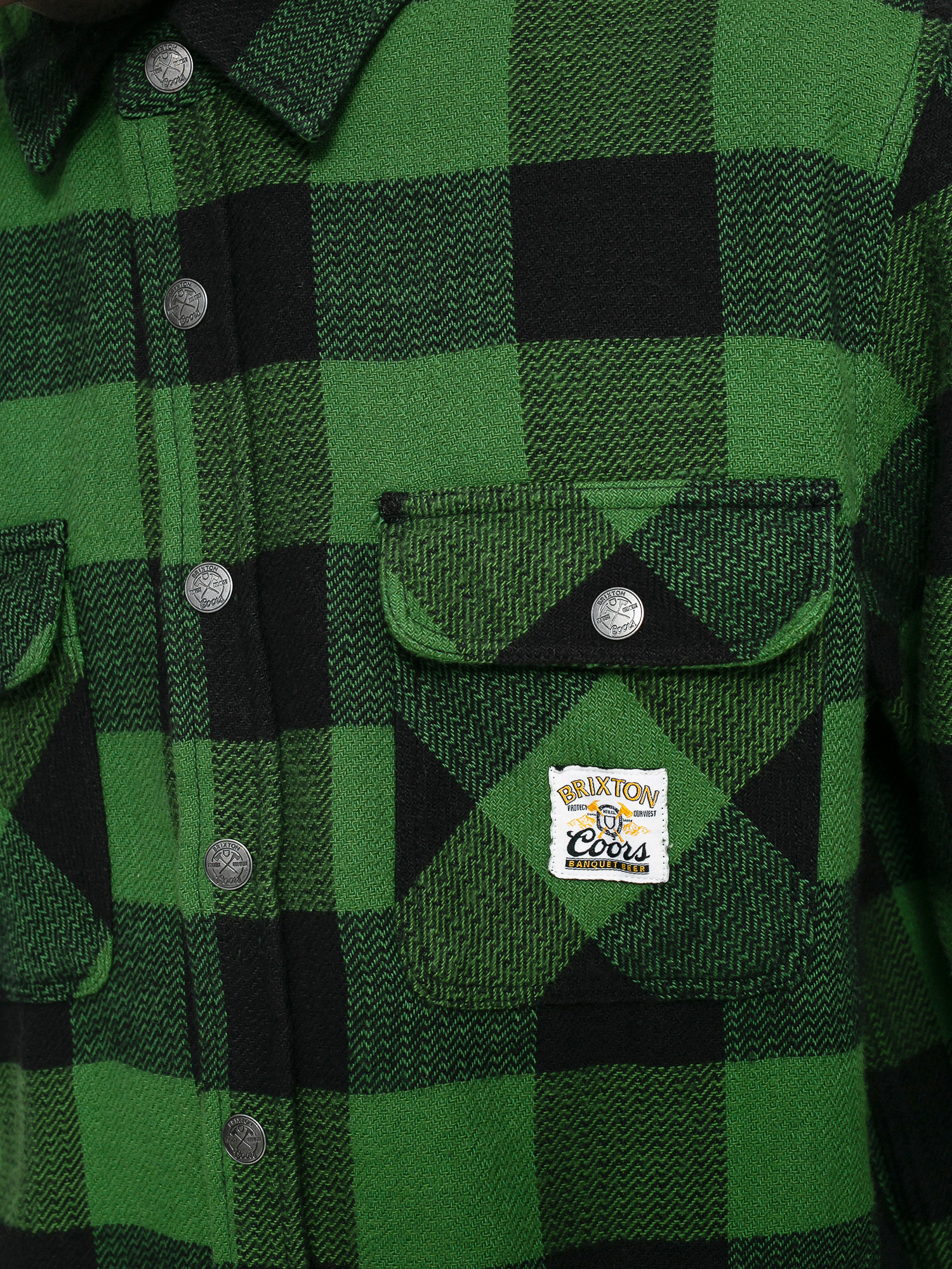 Brixton Coors Pow Bowery Flannel Ls Hemd (pine green)