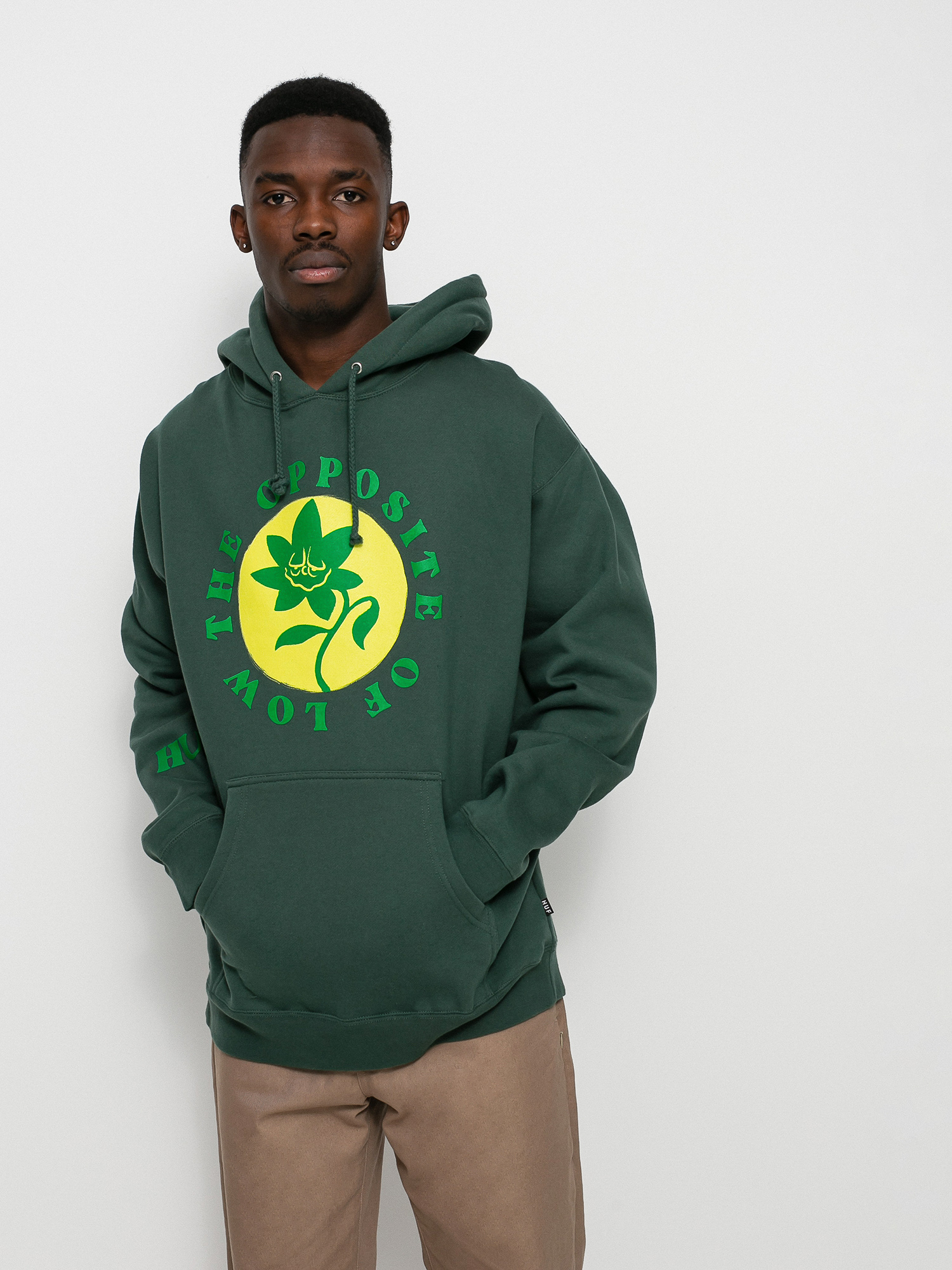 HUF Opposite Of Low Pullover Hoodie Forest Green L パーカー HUF Opposite Of Low HD Hoodie - green (forest green)