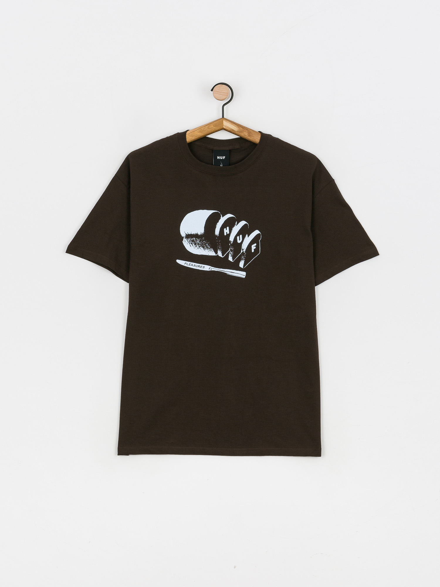 HUF X Pleasures Breaking Bread T-shirt (chocolate)