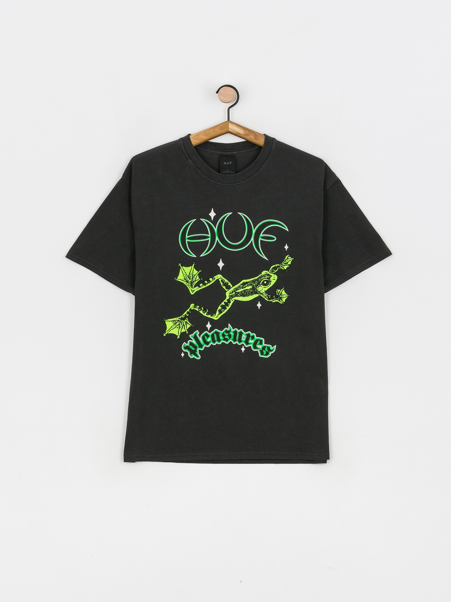 HUF X Pleasures Cane Washed T-shirt (washed black)
