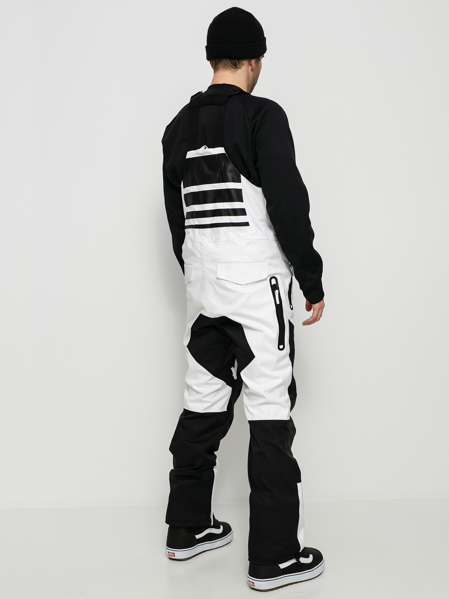 Mens ThirtyTwo Spring Break Bib Snowboard pants (white/black)
