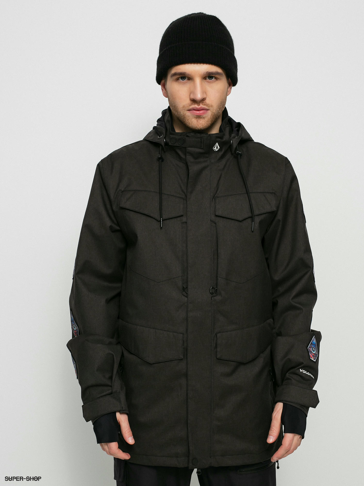 black snowboard jacket mens