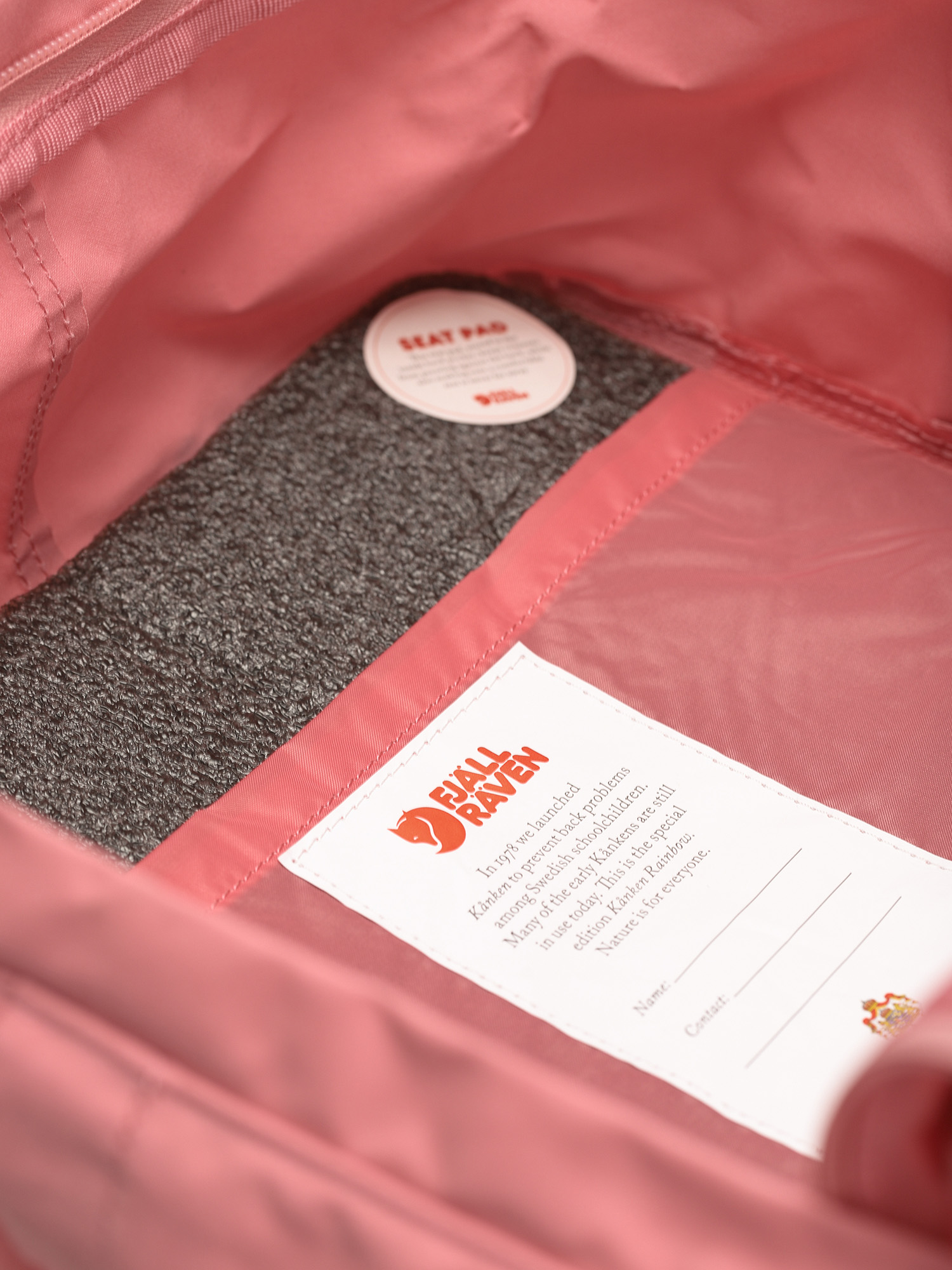 Fjallraven Kanken Rainbow Backpack (pink/rainbow pattern)