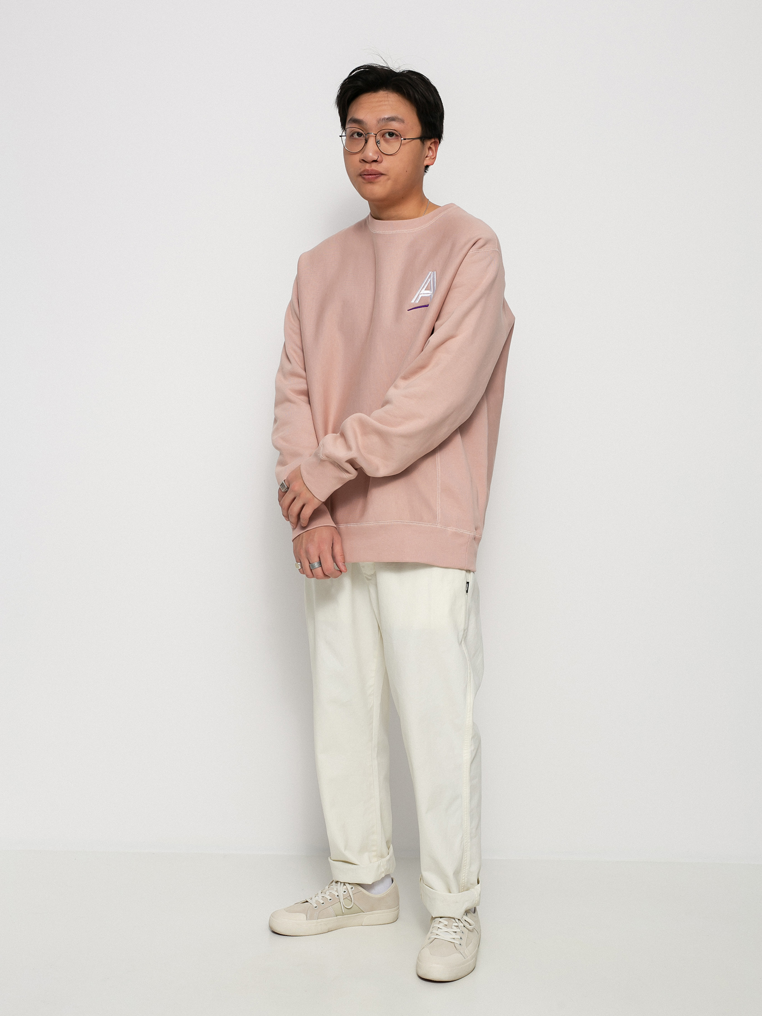 Alltimers Straight As Embroidered HD Hoodie (dusty pink)