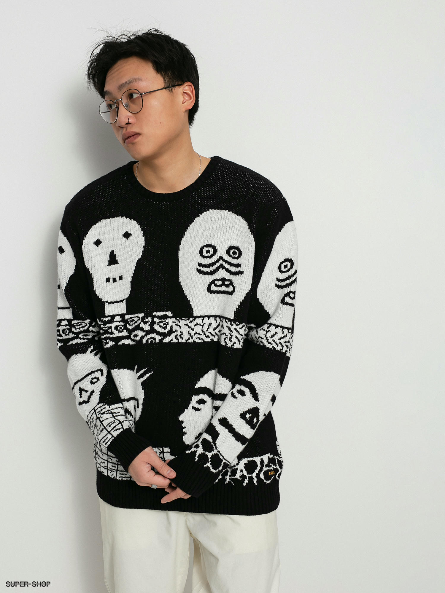 専門店では ルーカ RVCA Matt Leines Skull Sweatshirt (Black) Crew