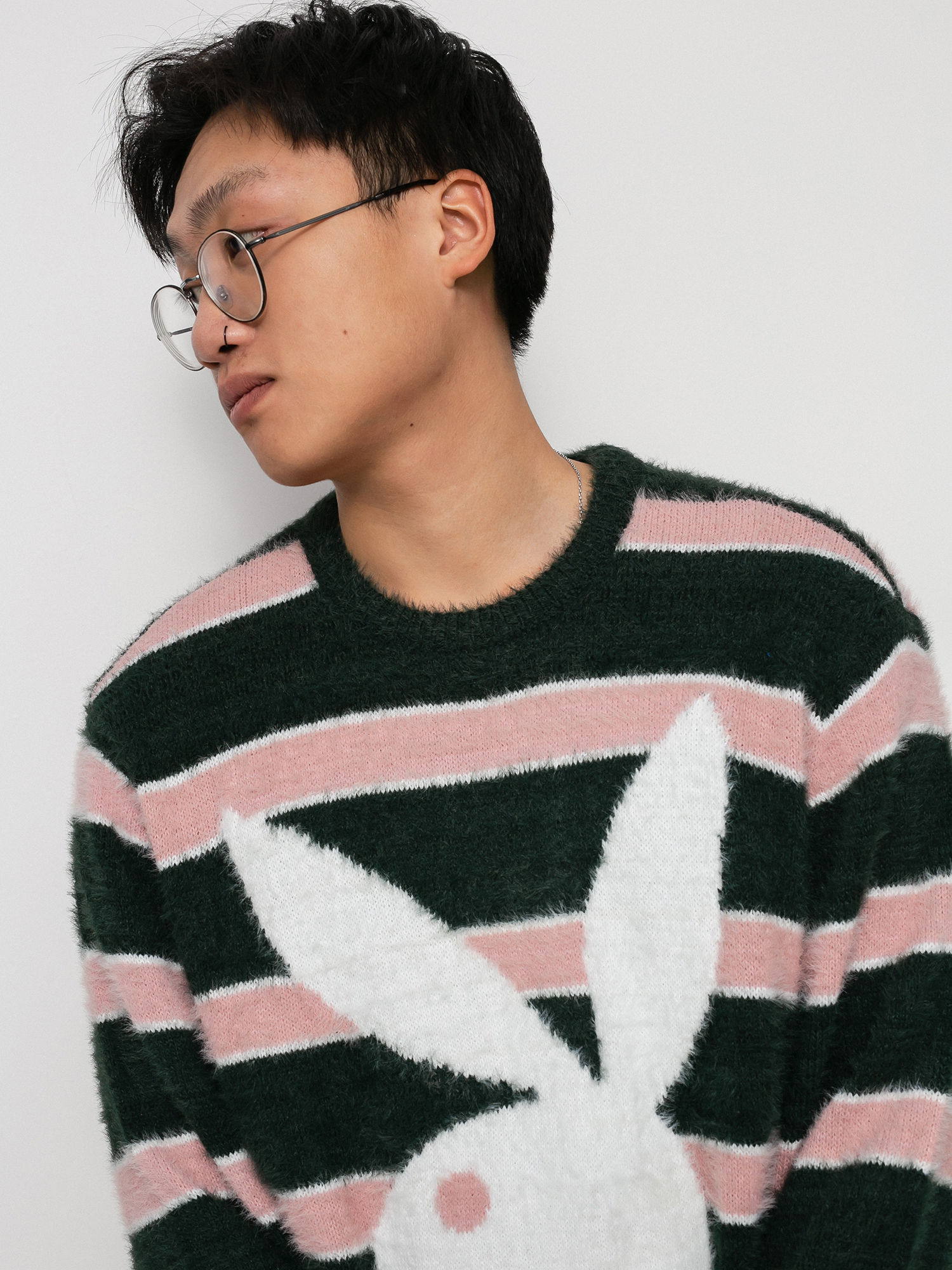 HUF X Playboy Faux Mohair Sweater multicolor (green) - Main Image