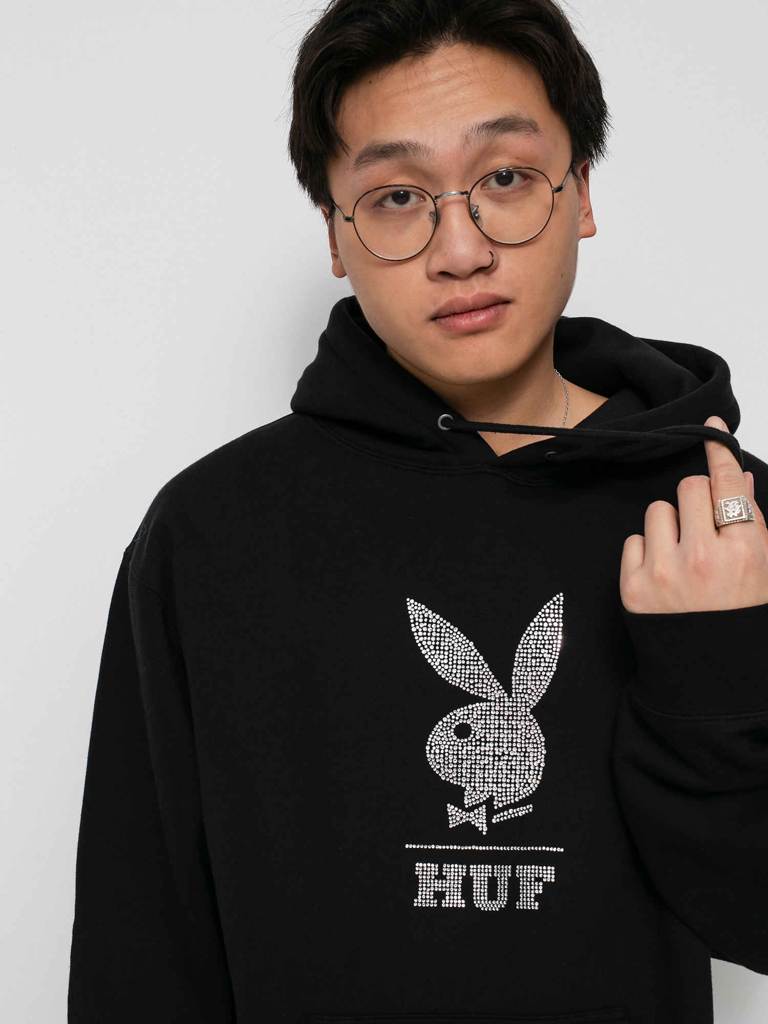 HUF X Playboy Rhinestone HD Hoody (black)