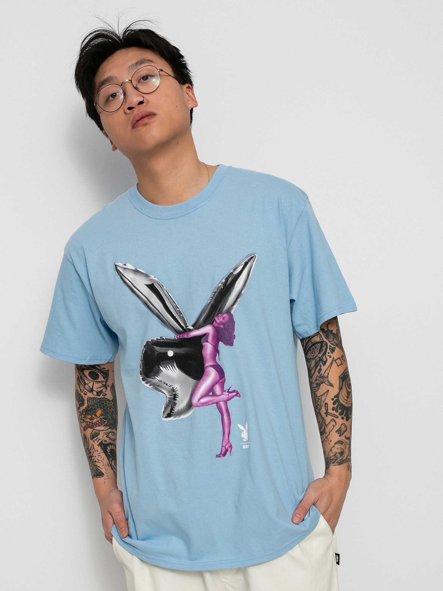 HUF X Playboy Bunny Balloon T-shirt (light blue)