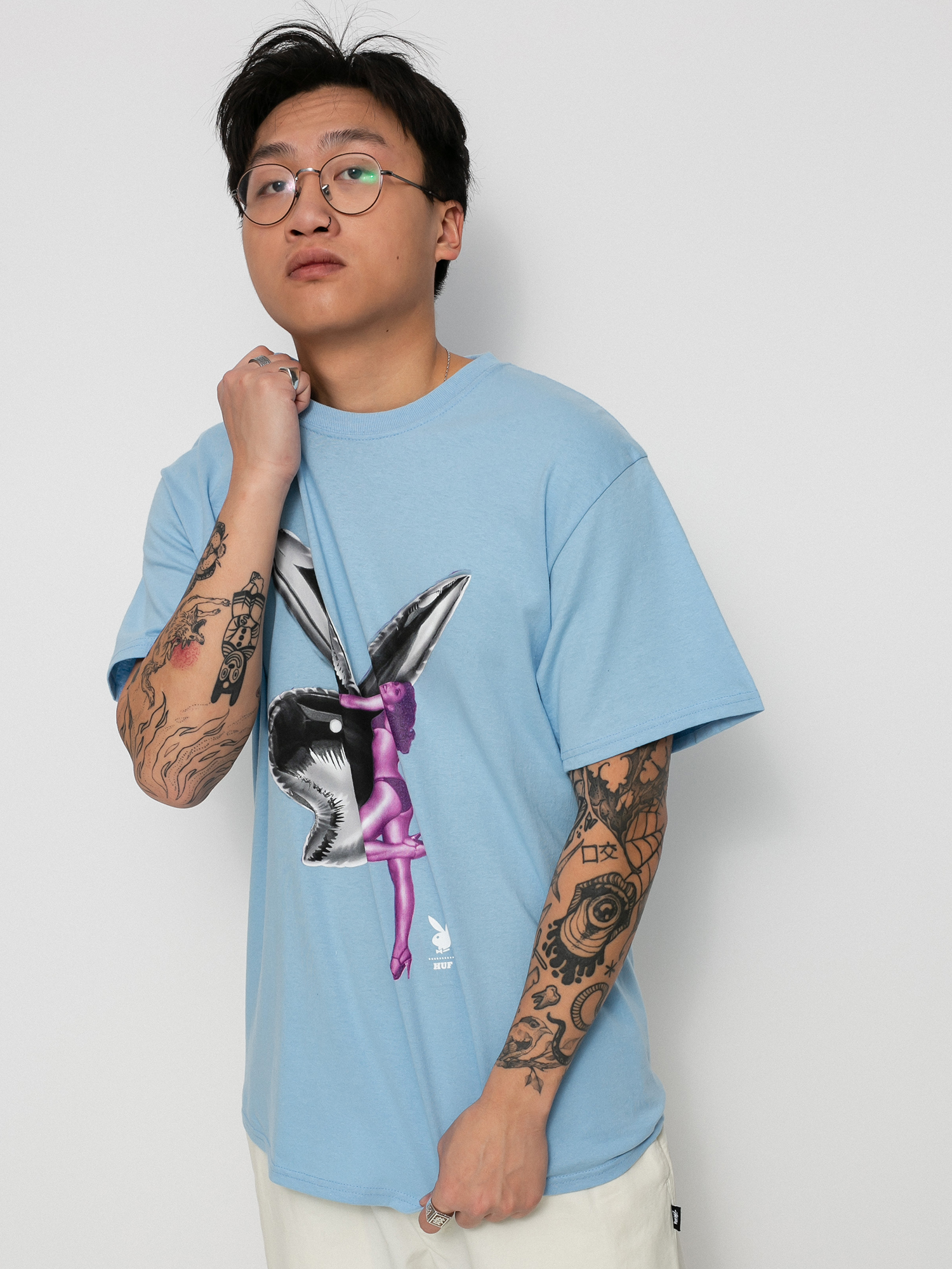HUF X Playboy Bunny Balloon T-shirt (light blue)