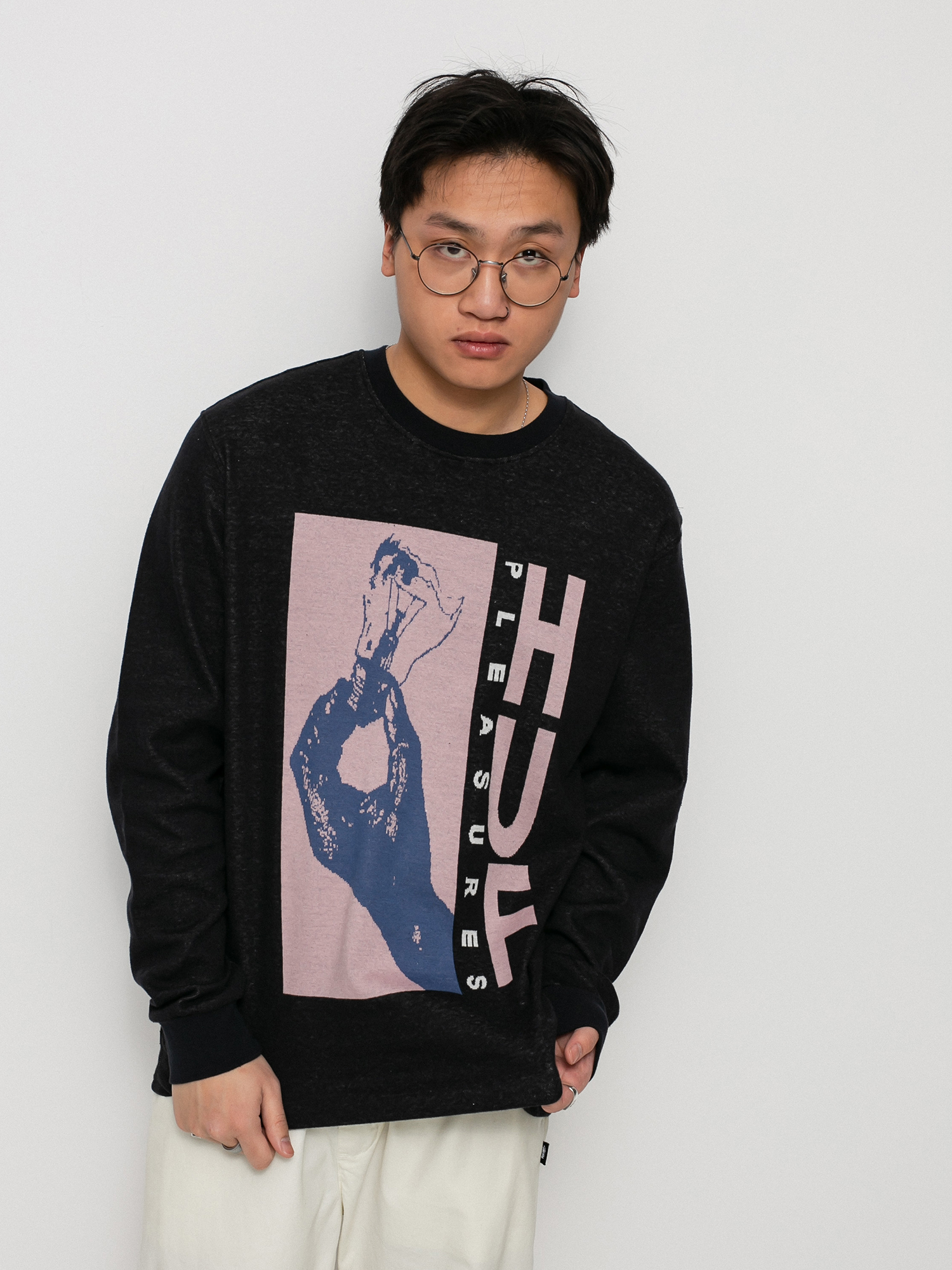 HUF X Pleasures Light Up Jacquard Longsleeve (black)