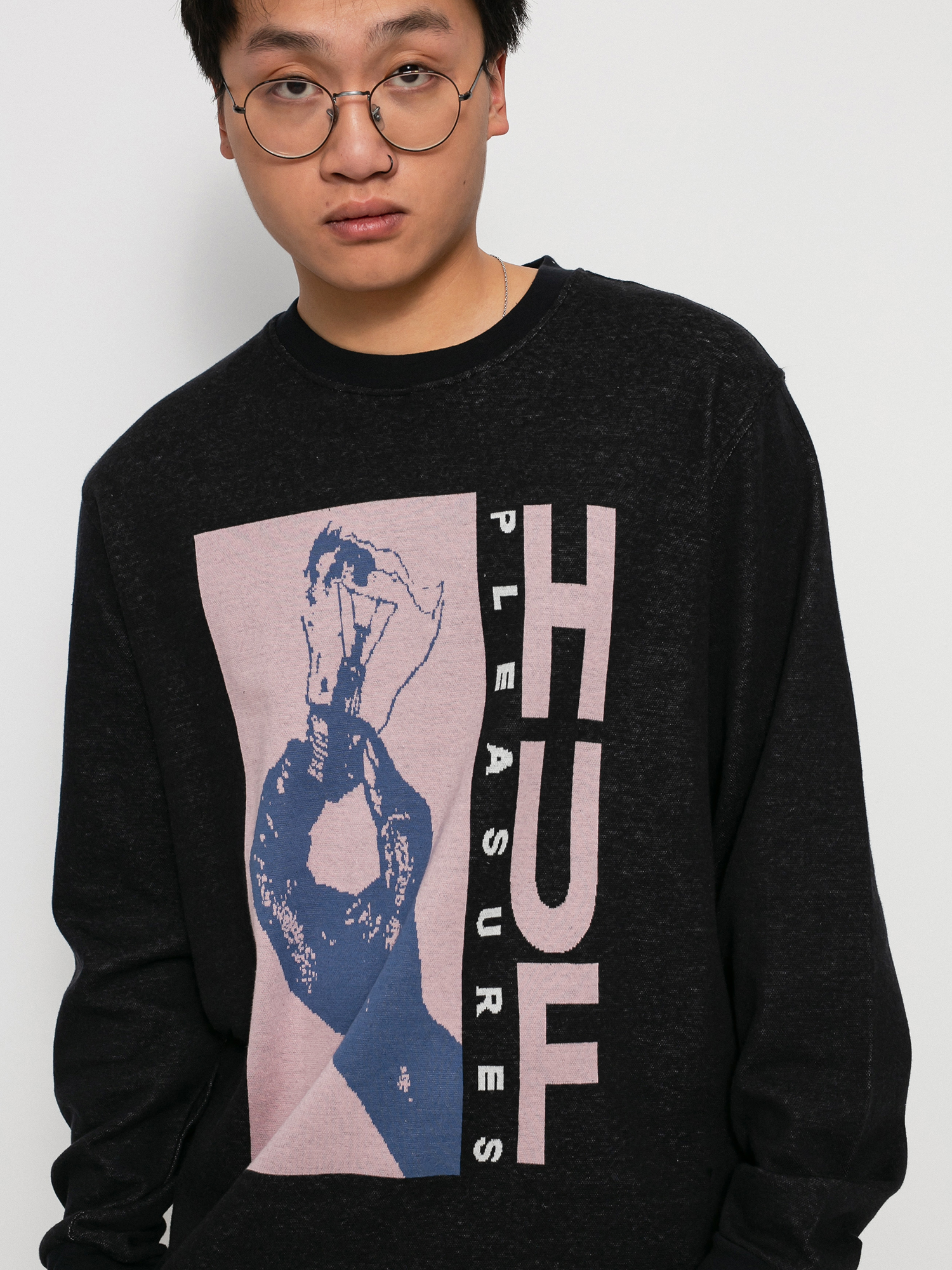 HUF X Pleasures Light Up Jacquard Longsleeve (black)
