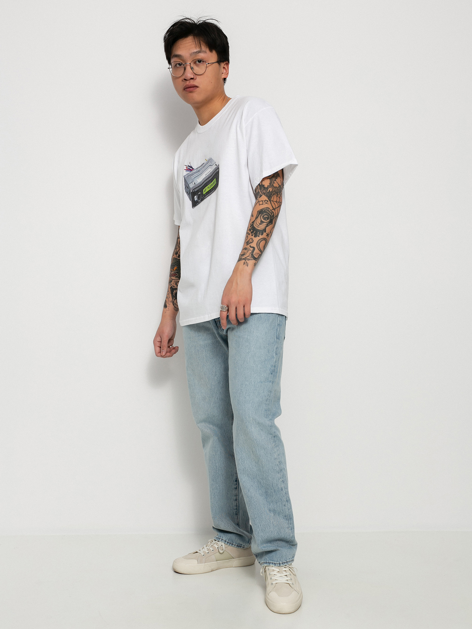 HUF X Pleasures Head Unit T-shirt (white)