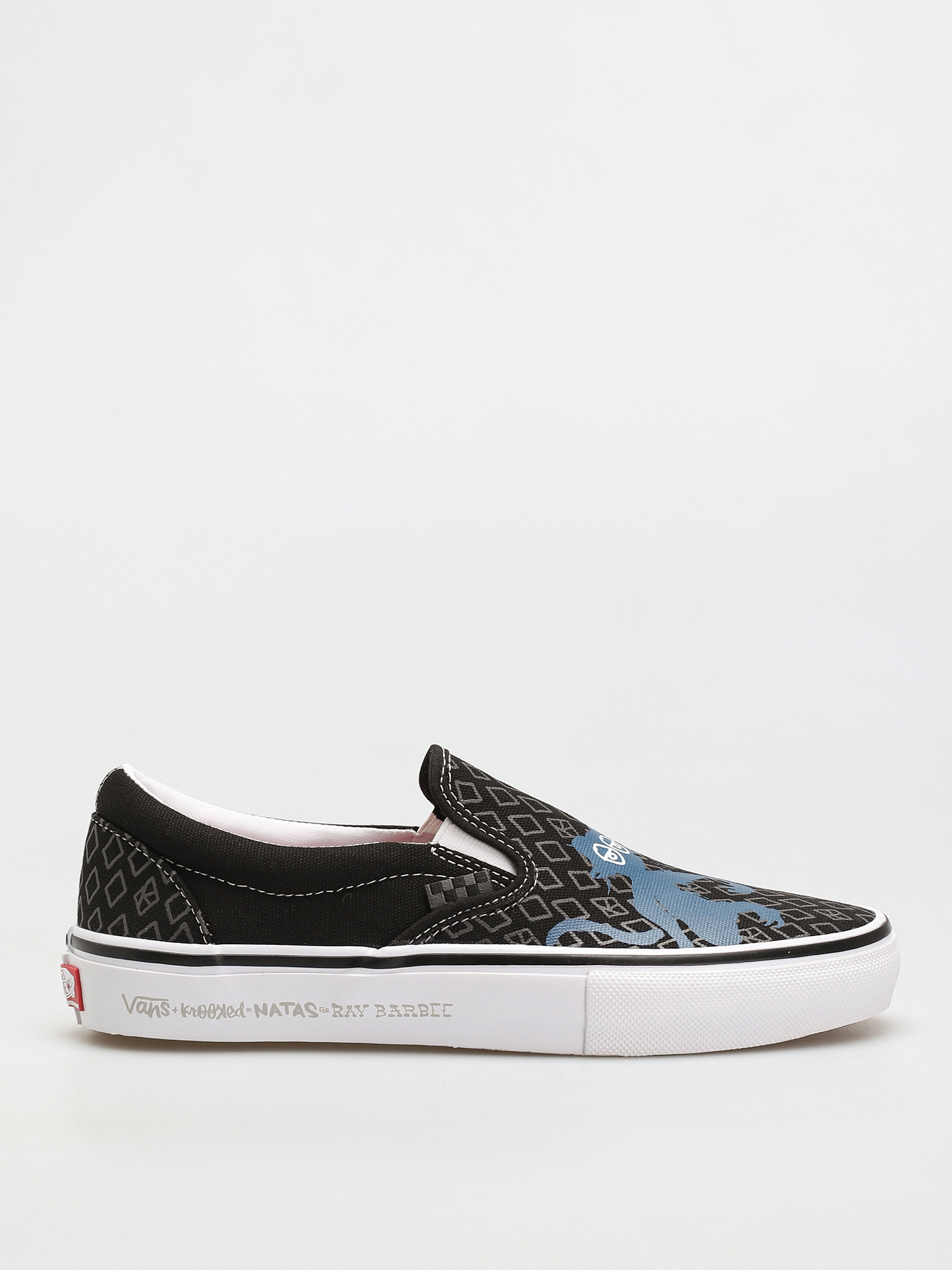Vans X KROOKED Skate Slip On Shoes (by natas for ray/black)
