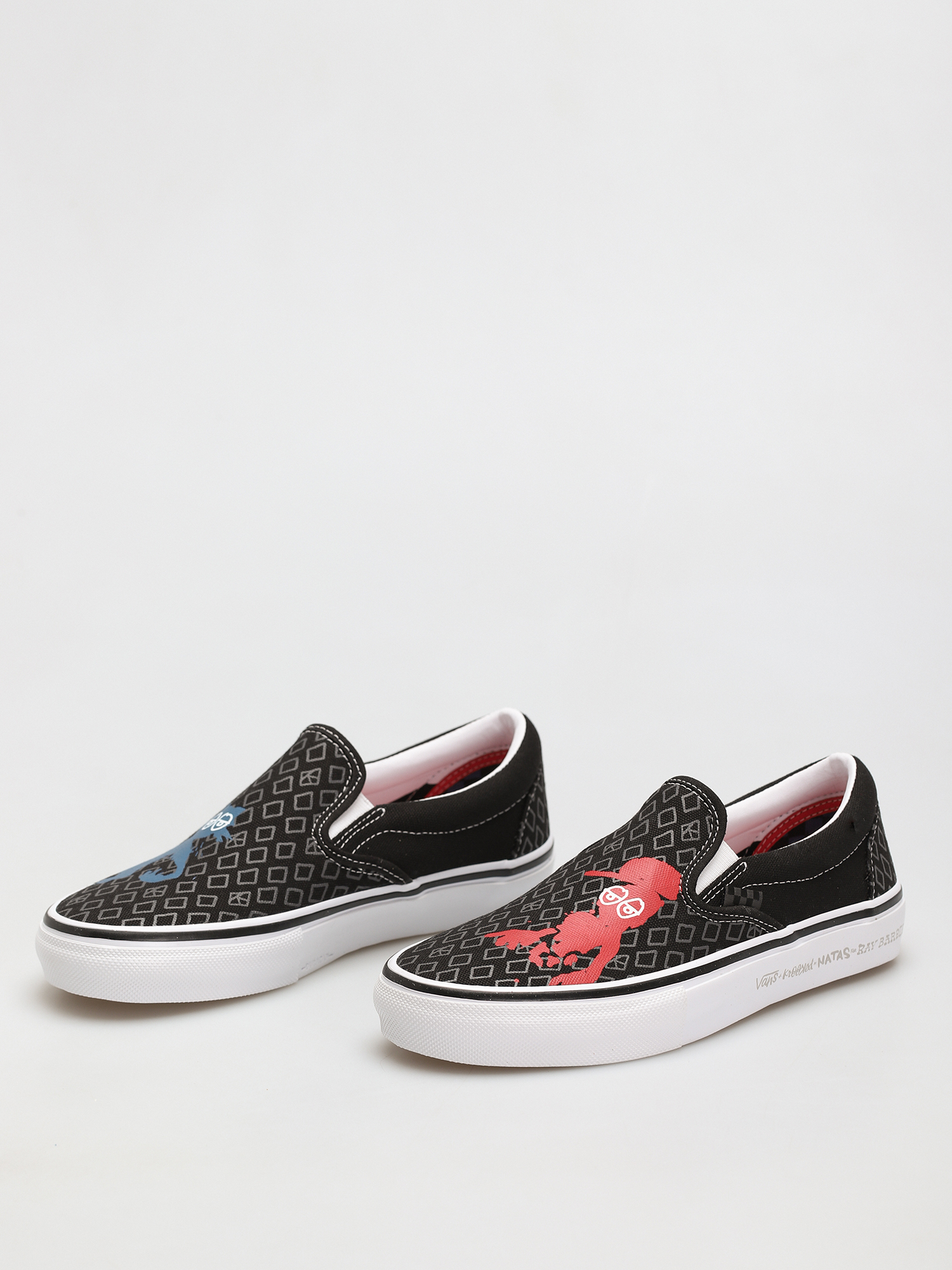 Vans X KROOKED Skate Slip On Shoes (by natas for ray/black)