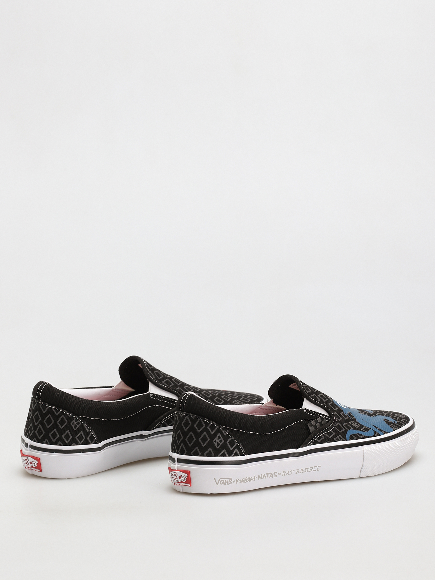 Vans X KROOKED Skate Slip On Schuhe (by natas for ray/black)