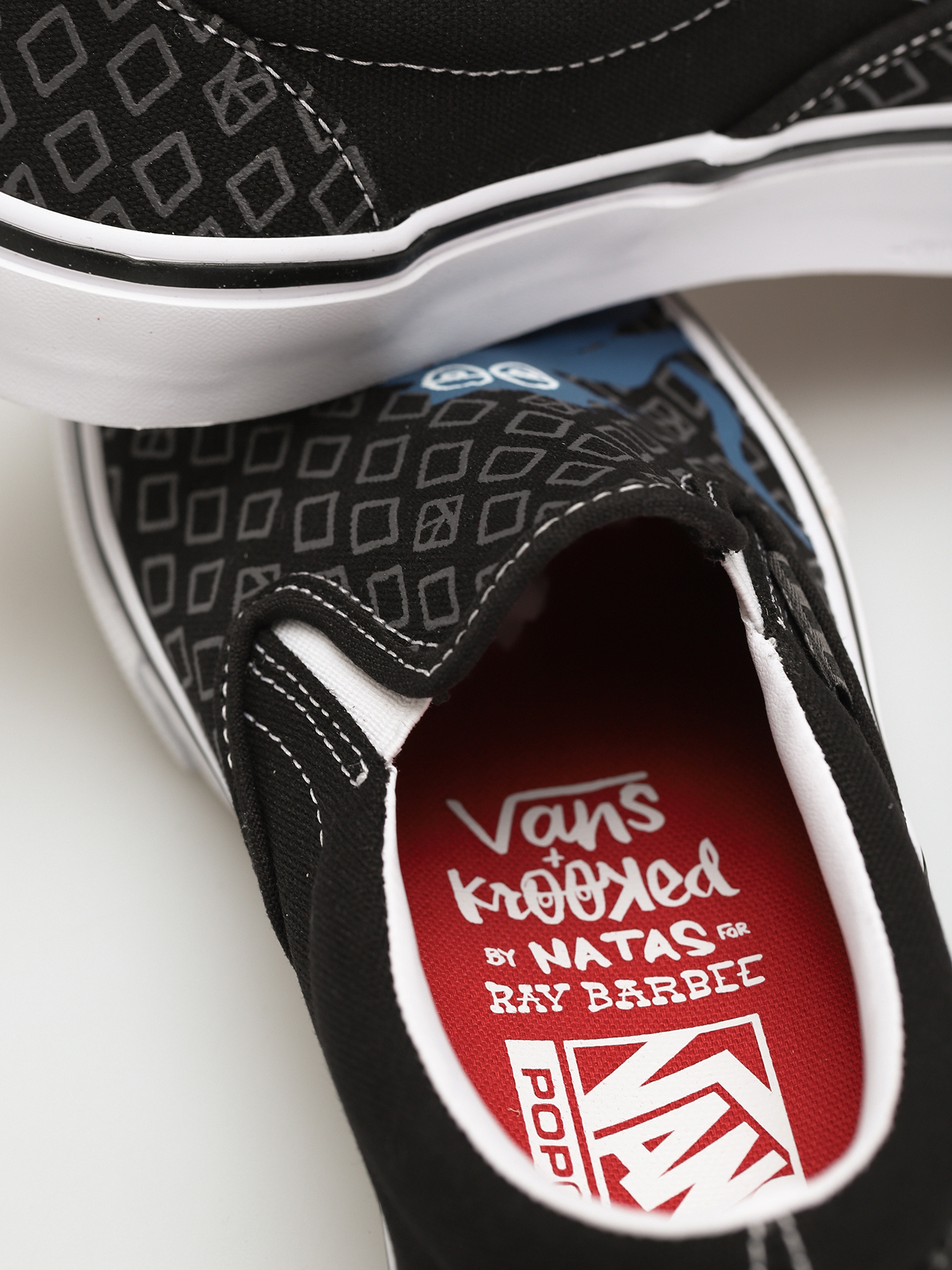 Vans X KROOKED Skate Slip On Schuhe (by natas for ray/black)