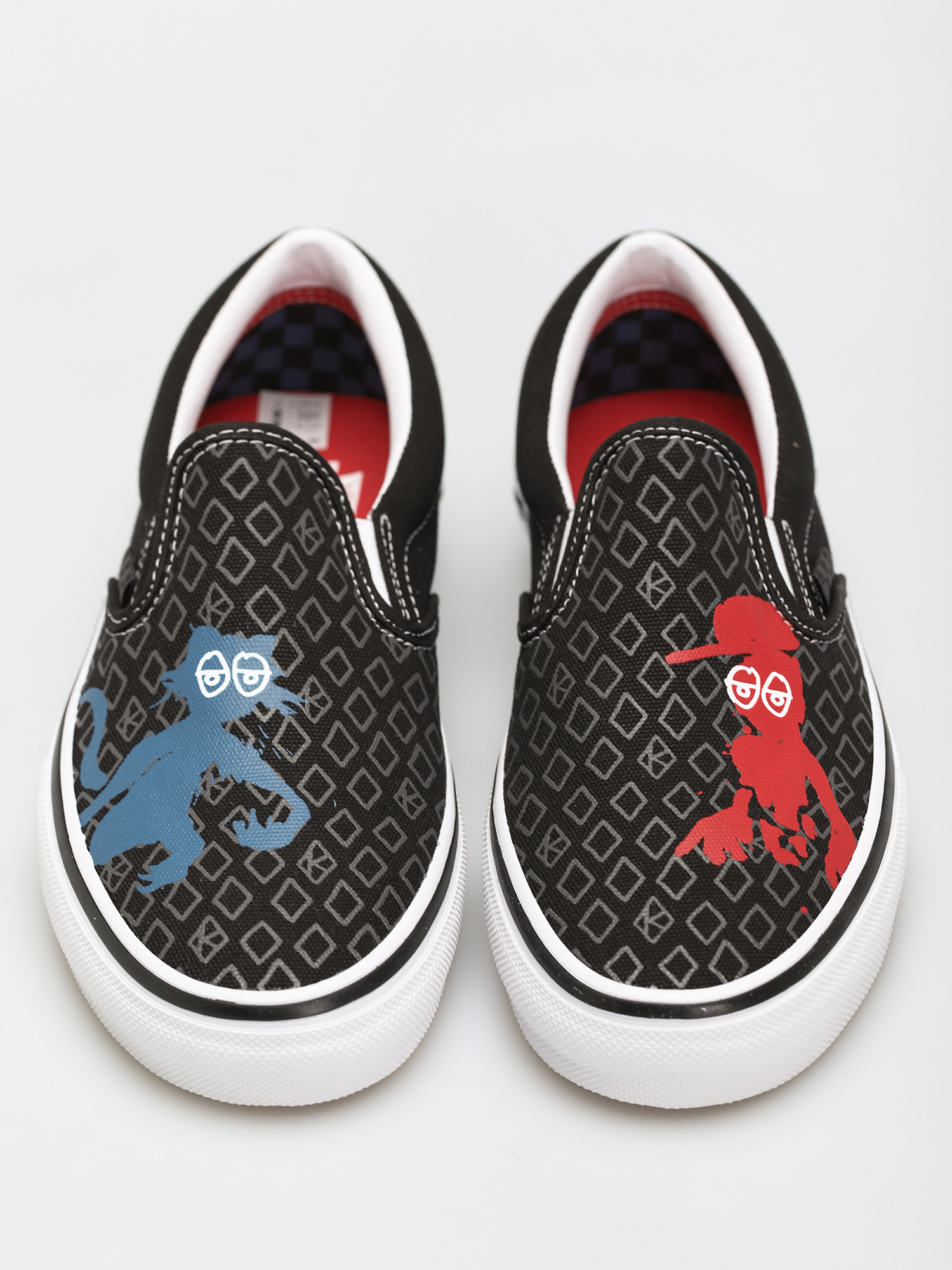 Vans X KROOKED Skate Slip On Shoes (by natas for ray/black)