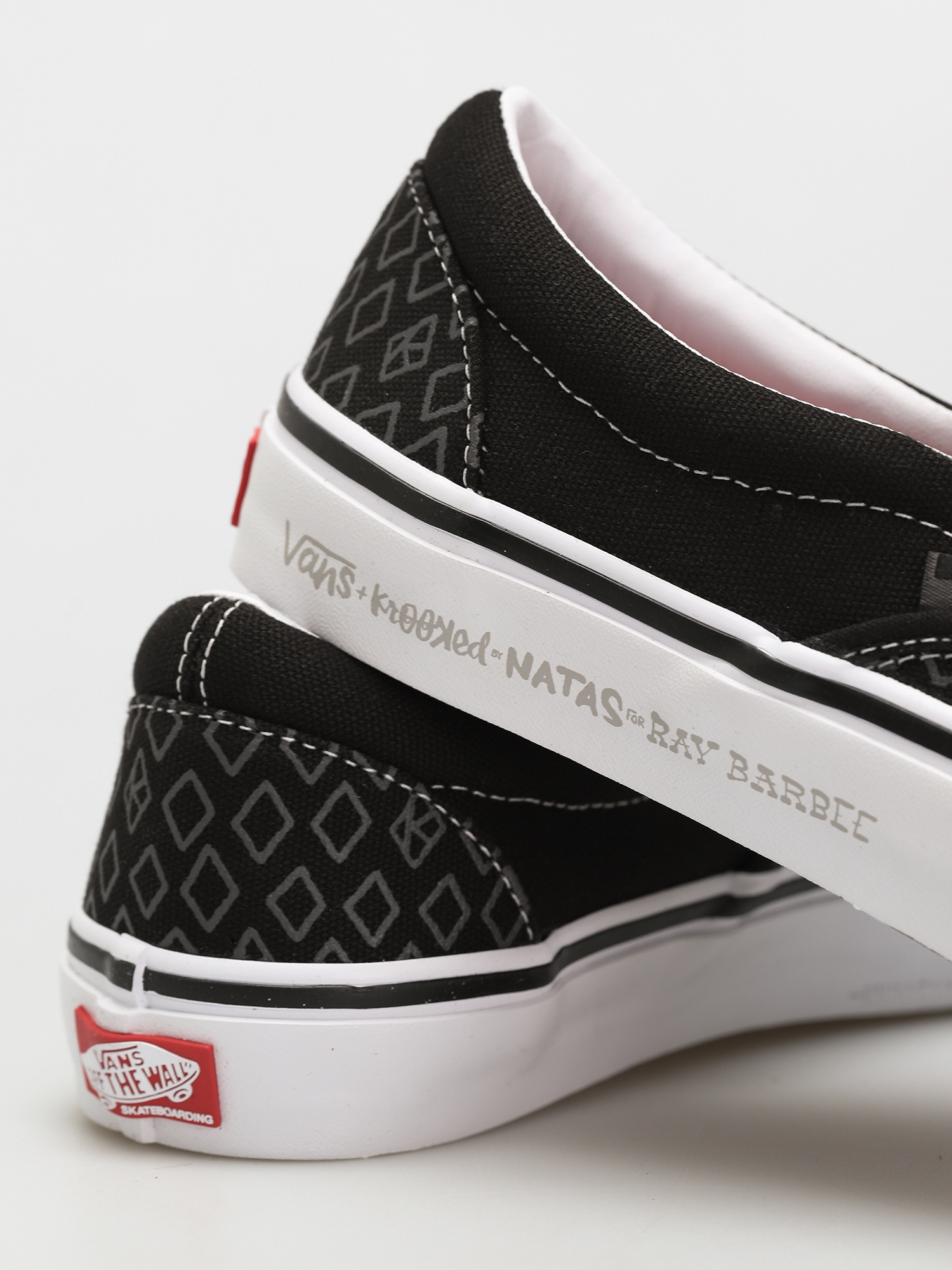 Vans X KROOKED Skate Slip On Shoes (by natas for ray/black)